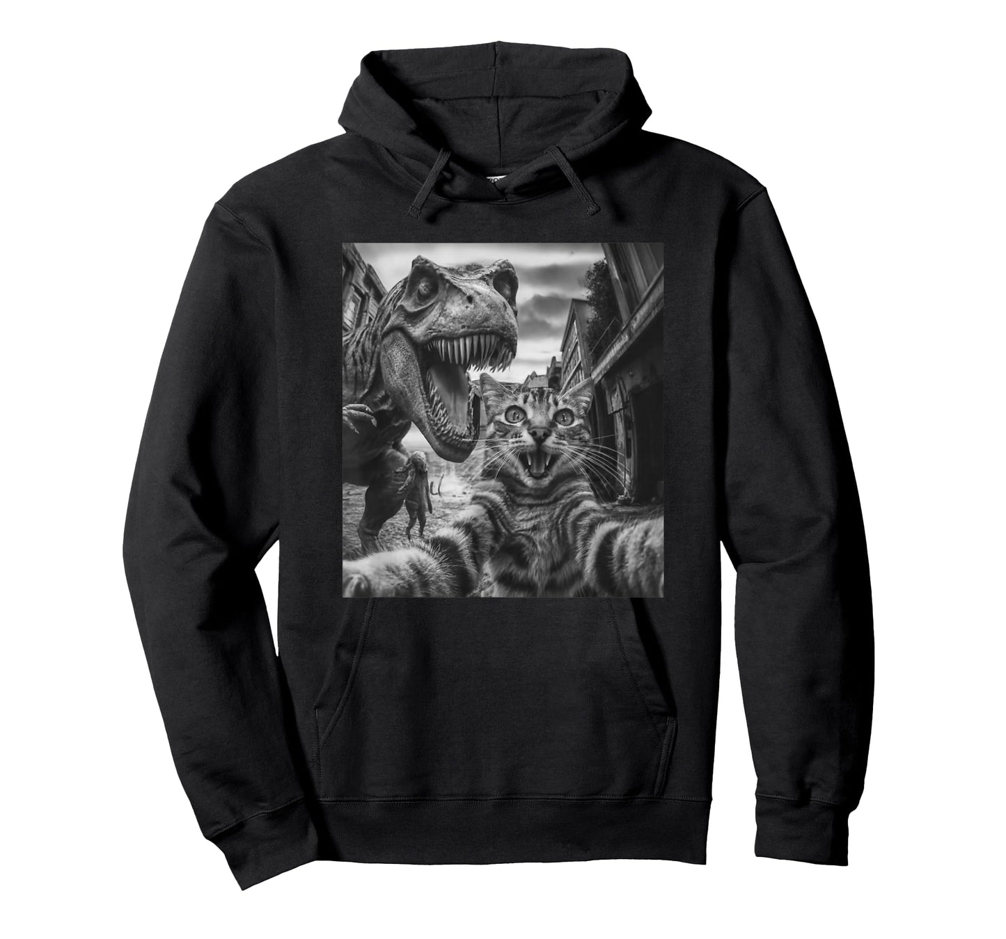 Cat T Rex Dinosaur Selfie Funny Retro Classic Photo T-Shirt