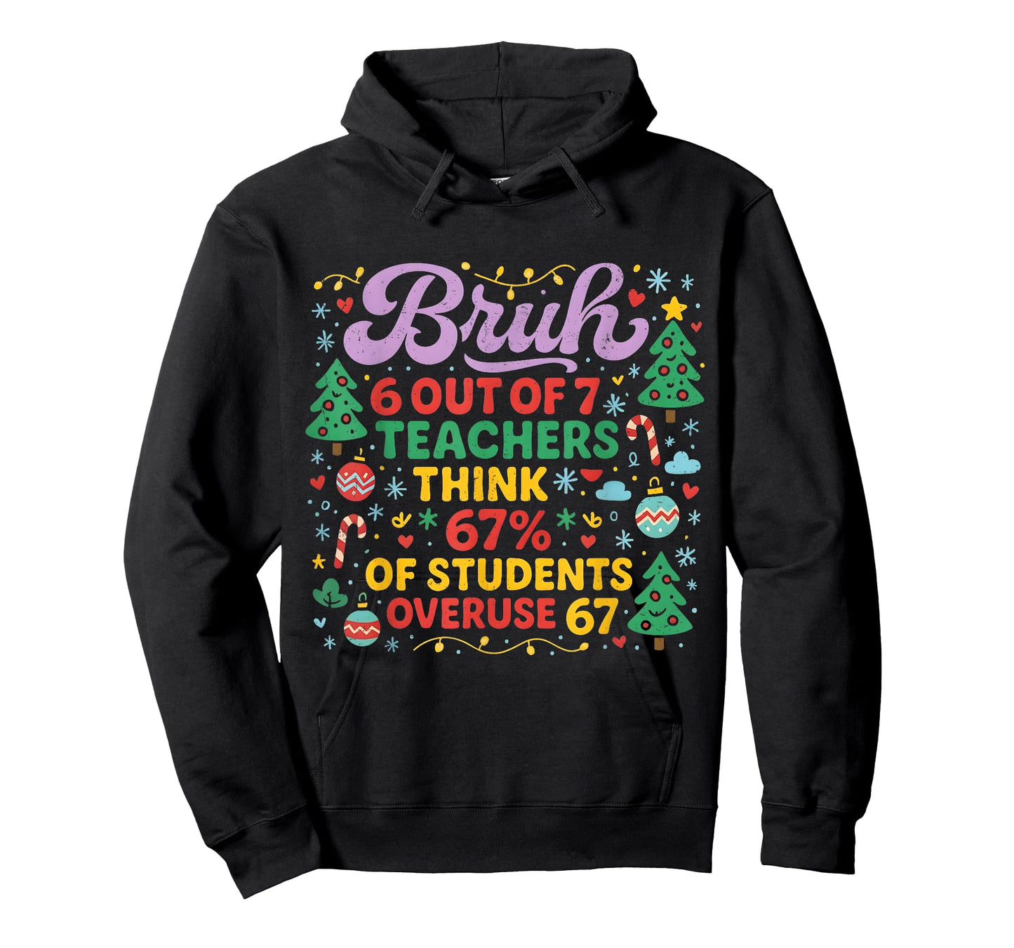 Bruh 6 Out of 7 Teachers 67 Percent Students Meme Christmas T-Shirt