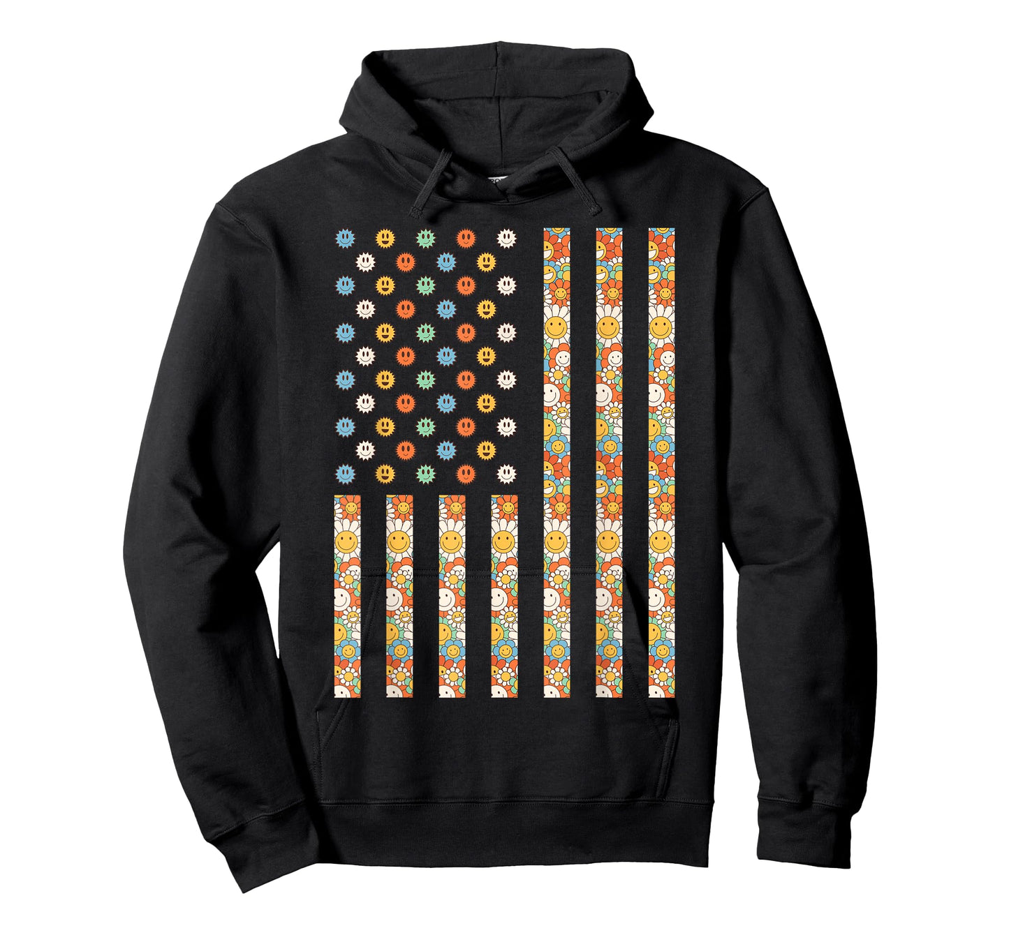Hippy USA Outfit American Flag Hippie 1960s 1970s USA Groovy T-Shirt