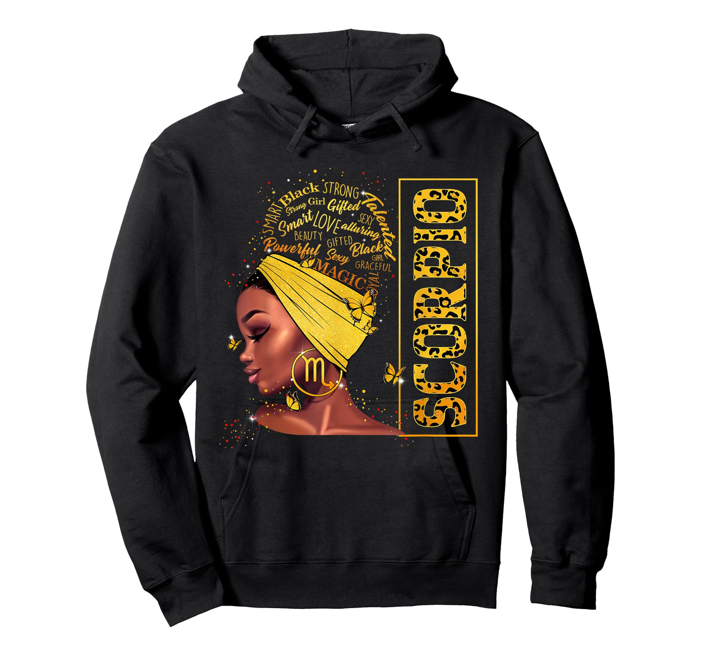 Scorpio Girl Birthday Leopard Melanin Afro Black Queen T-Shirt