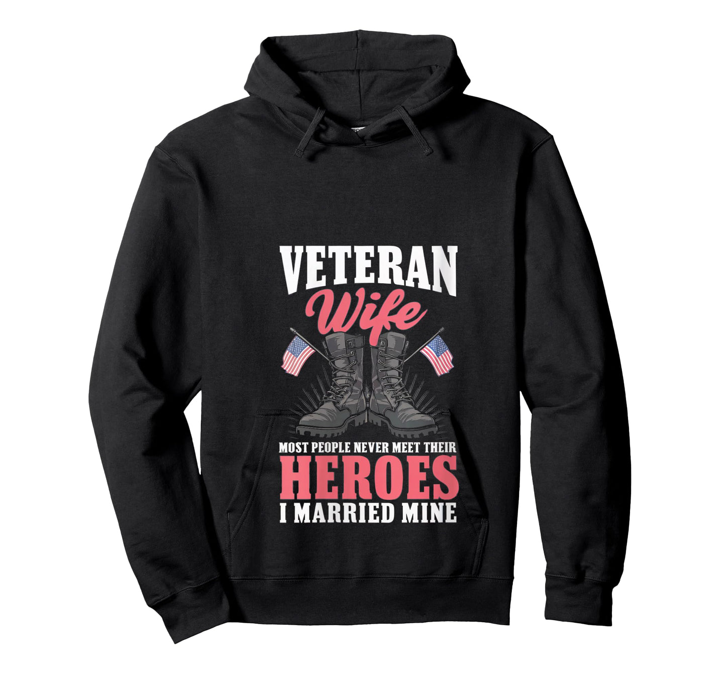 Womens Veteran Wife Shirt Married Mine Hero Husband Proud Women V-Neck T-Shirt