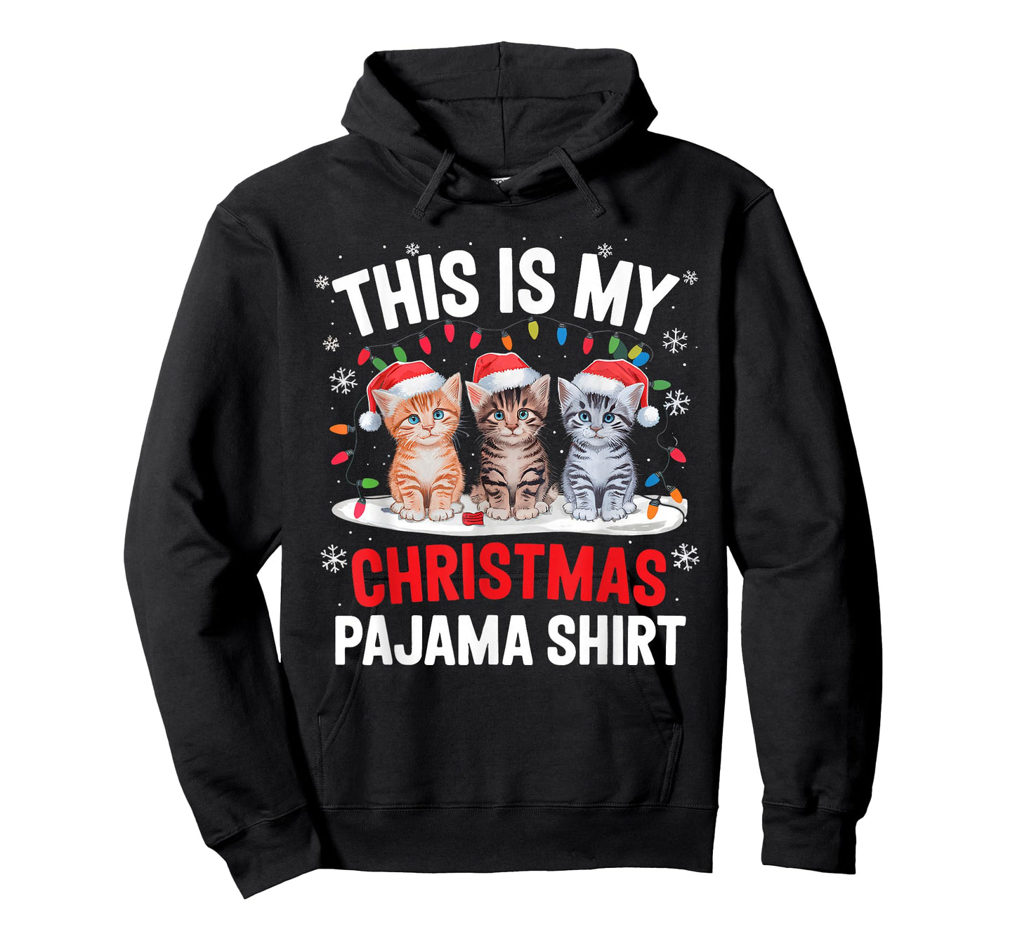 This Is My Christmas Pajama Shirt Cat Lover Meow Kitty Xmas T-Shirt