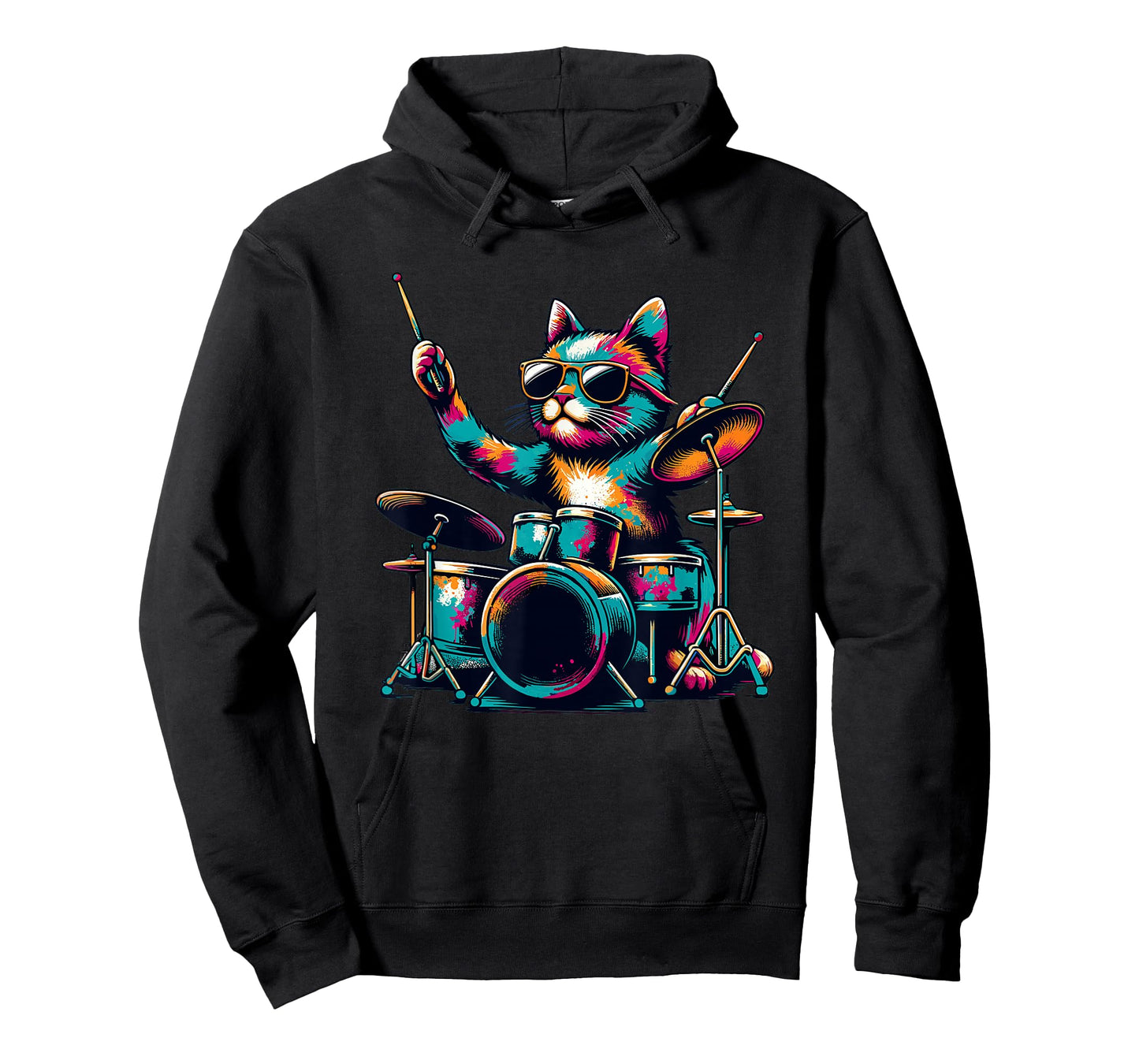 Cat Playing Drum Sunglasses Drummer Drumming Drummers T-Shirt