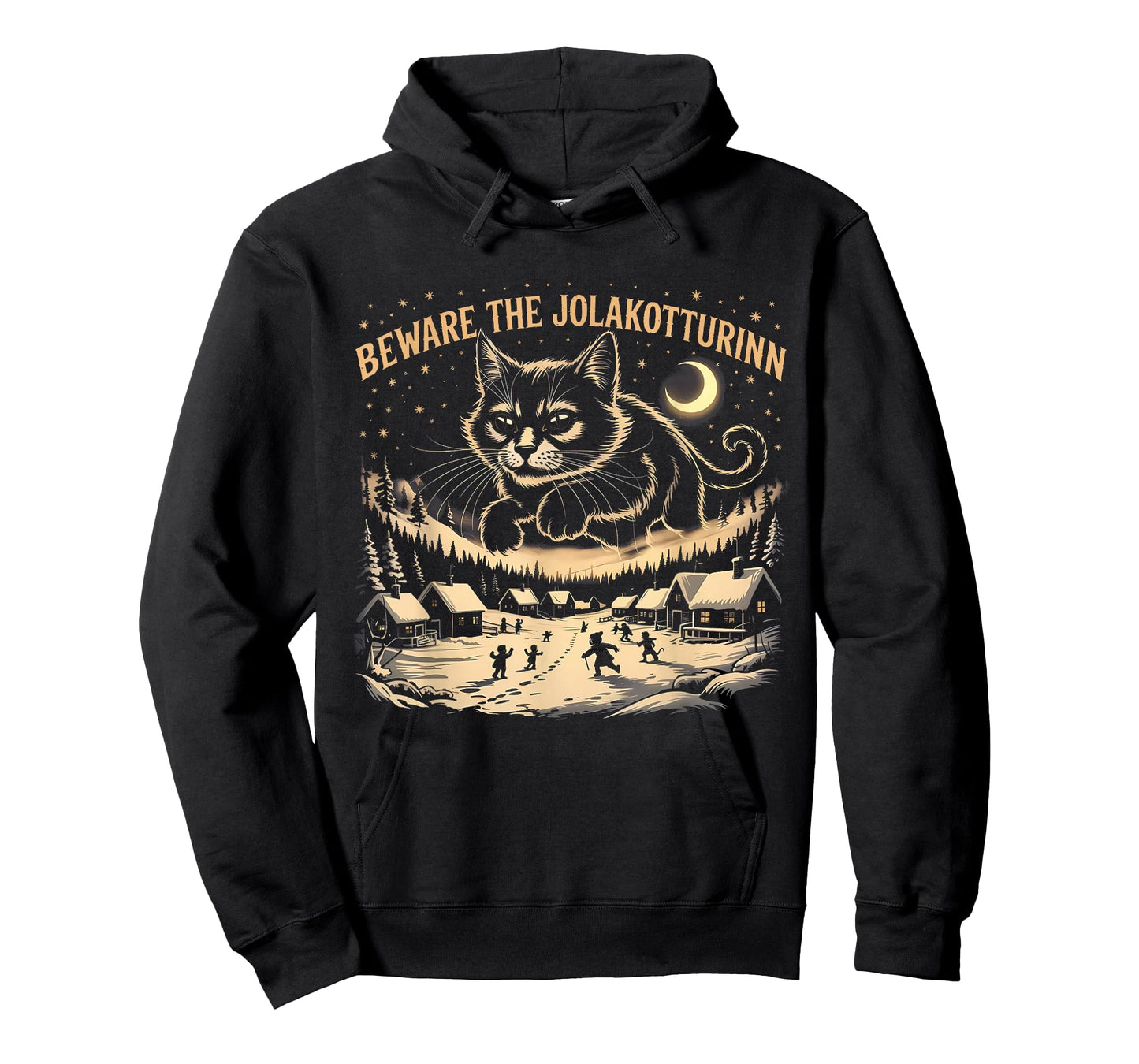 Creepmas Funny Yule Cat Beware The Jolakotturinn Dark Xmas T-Shirt