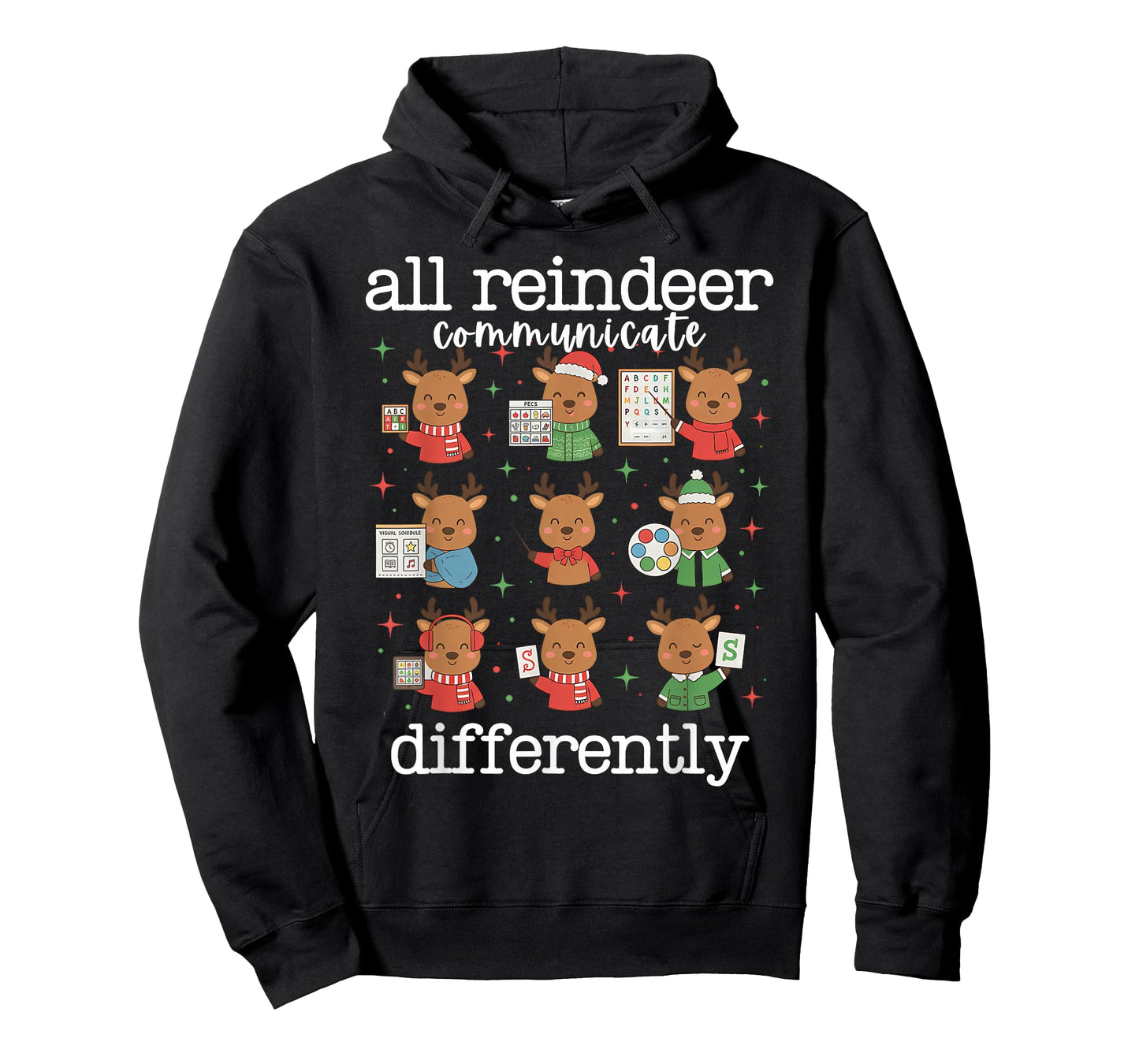 All Reindeer Communicate Differently Xmas Autism Awareness T-Shirt