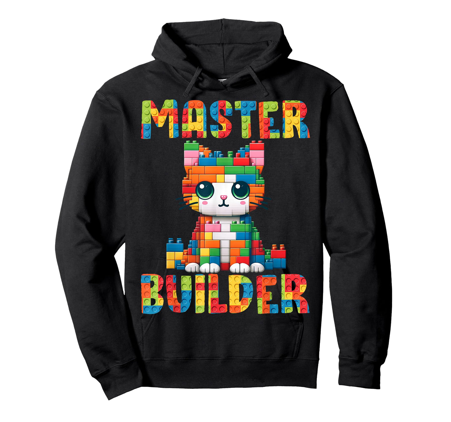Master Builder Cute Cat Brick Toy Kitty Design for Kids T-Shirt