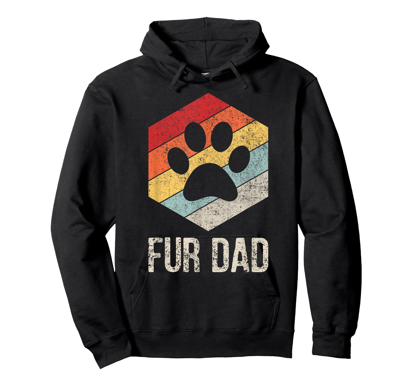 Funny Fur Dad Vintage Retro Dog and Cat Owner T-Shirt