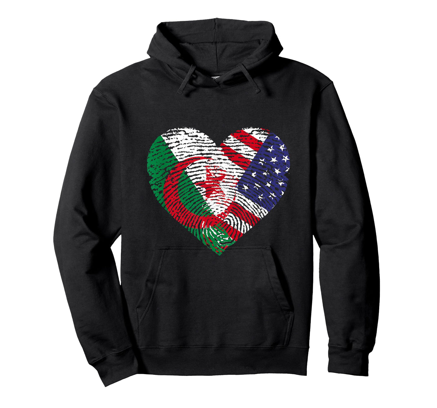 Algerian American Fingerprint Flags T-Shirt
