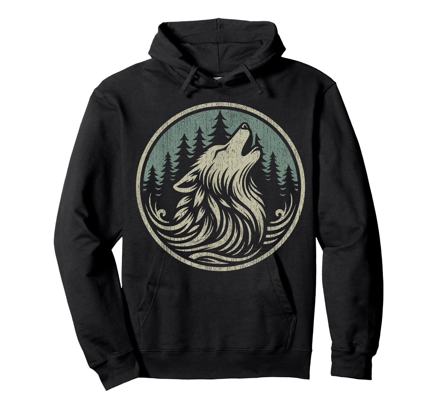 Nature Camping Vintage Forest Wildlife Wolf Outdoor Graphic T-Shirt