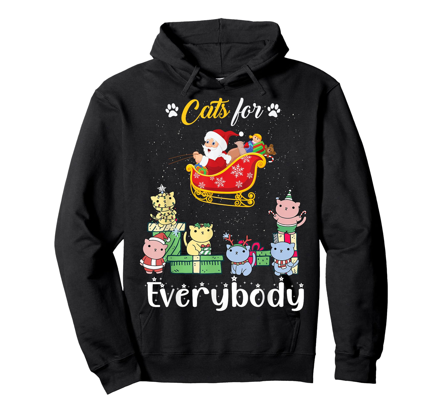 Cats For Everybody Santa Funny Christmas Pjs Xmas women T-Shirt