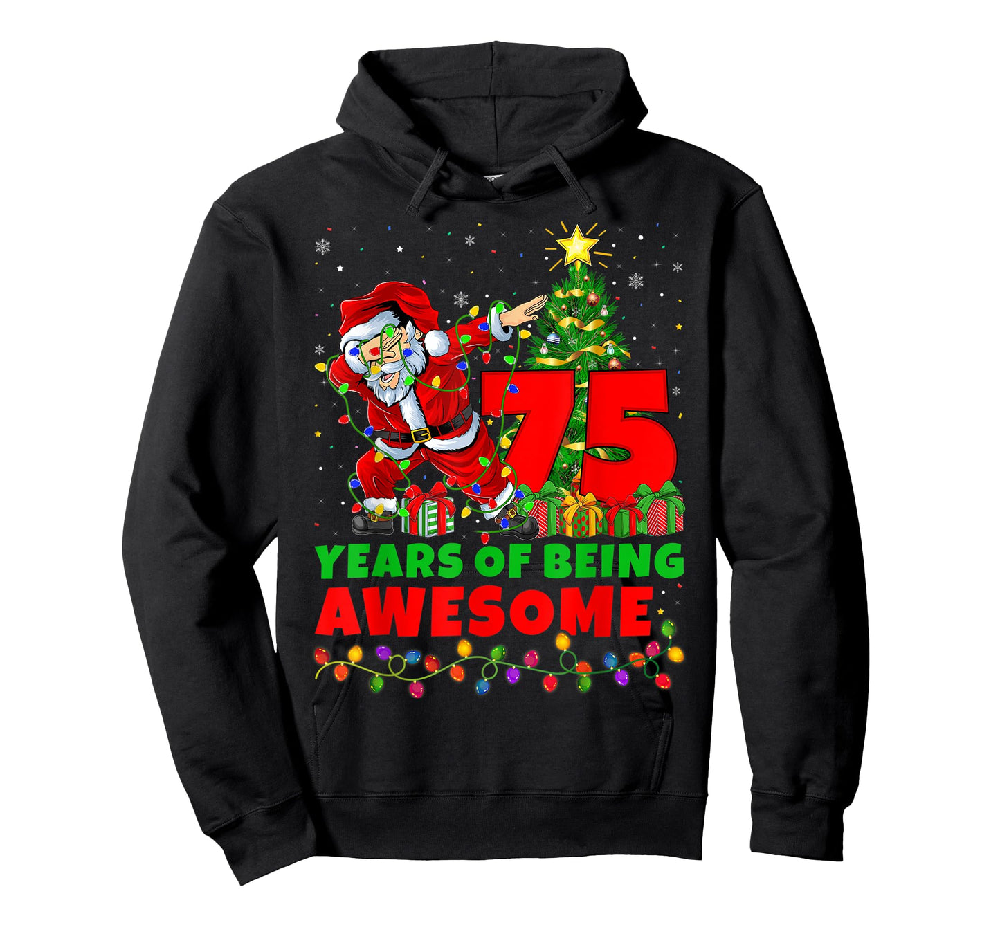 75 Years Of Being Awesome Santa 75th Birthday Christmas T-Shirt