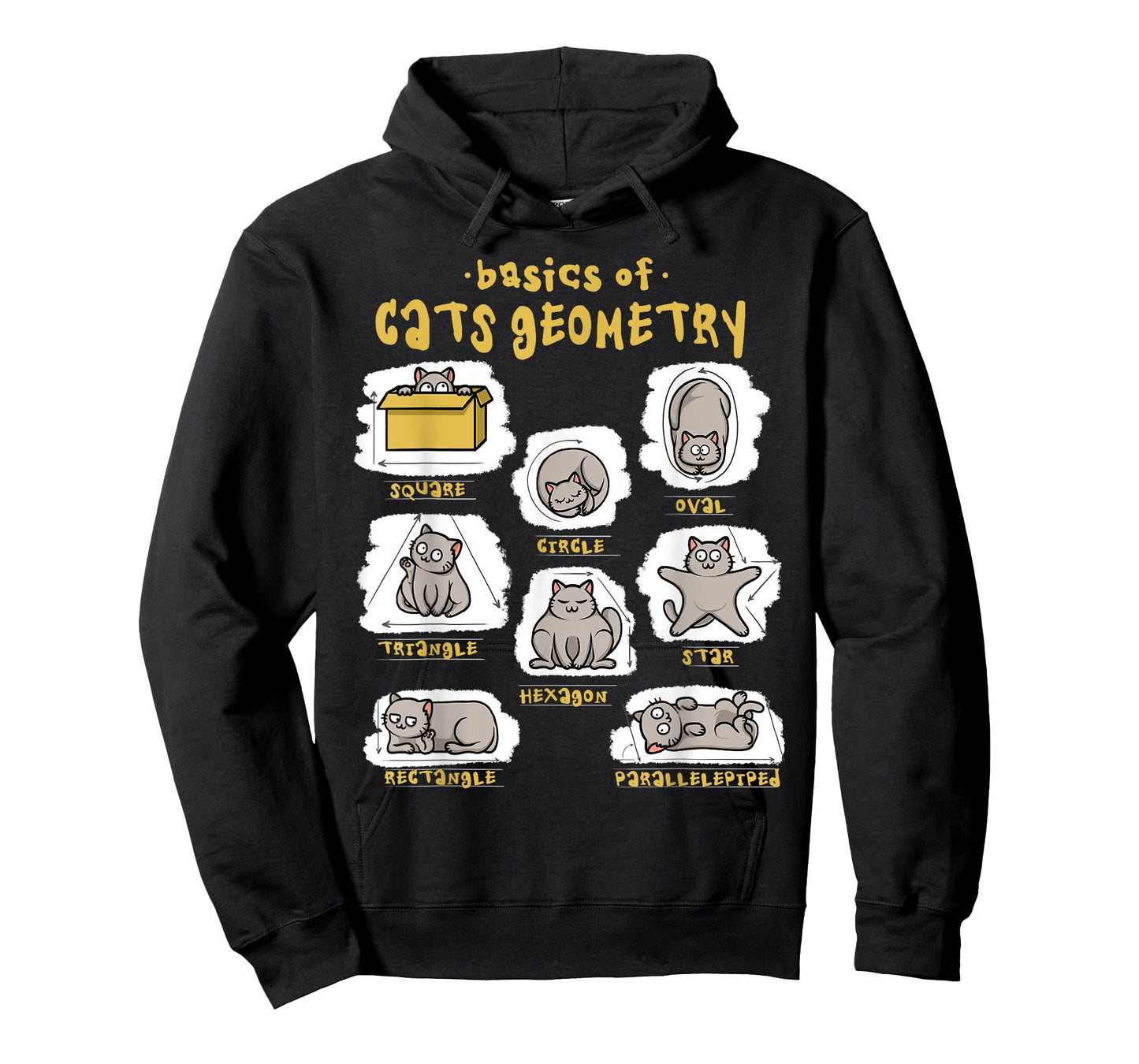 Funny Cat Shirt Basics Cat Geometry Math Teacher Cat Owner T-Shirt