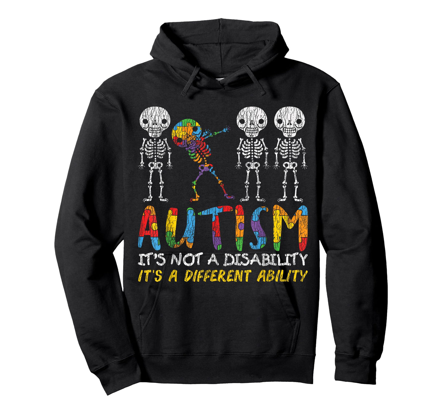 Autism Awerness - Skeleton Dabbing Autistic Kids Awareness T-Shirt