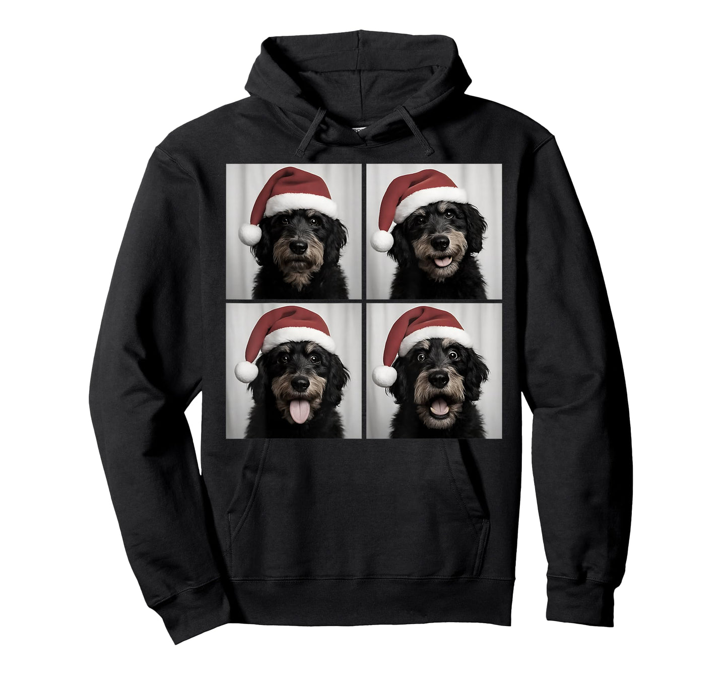 Funny Christmas Aussiedoodle Santa Dog Lover Photo Booth T-Shirt