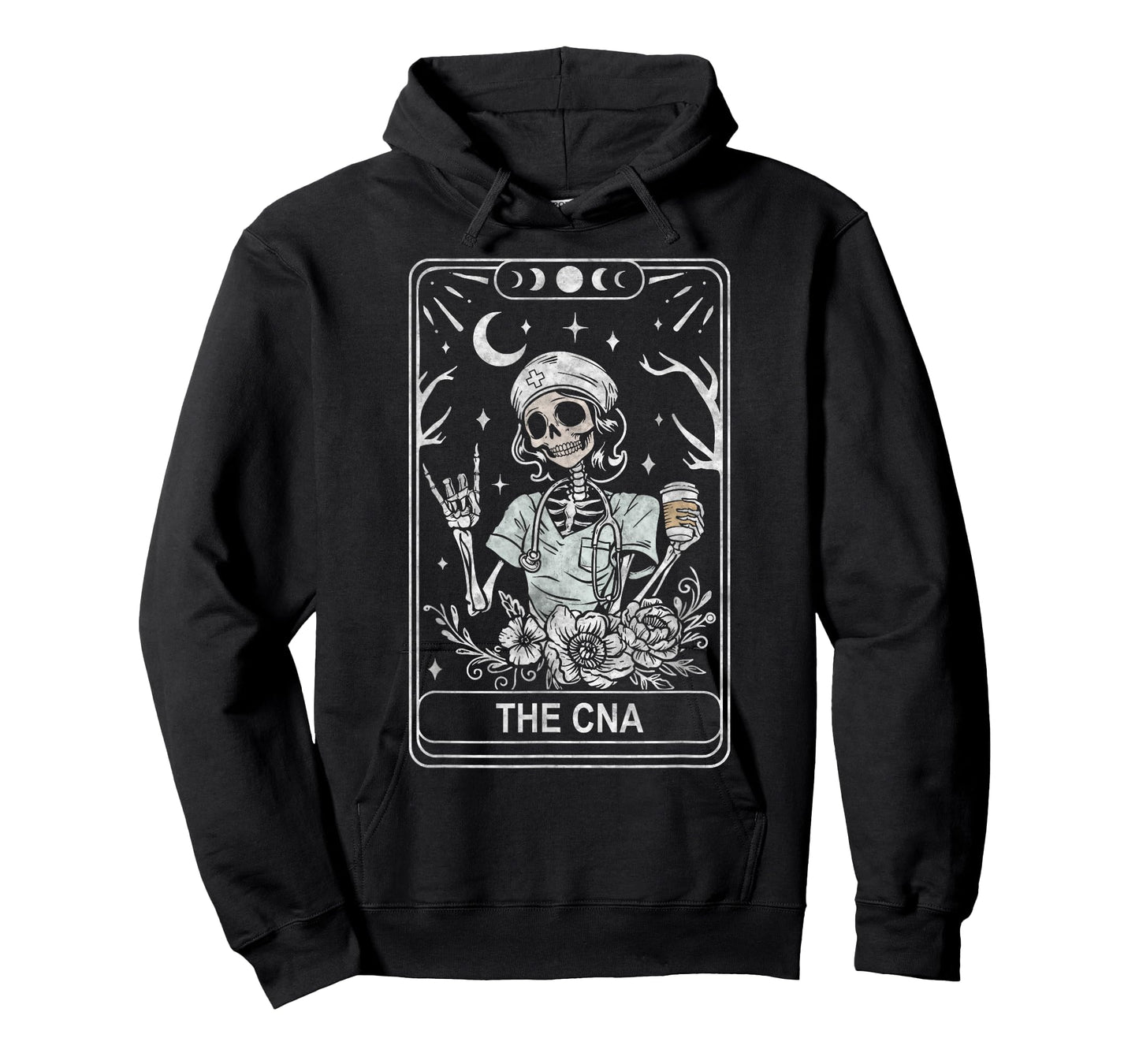 CNA Skeleton Certified Nurse Assistant Tarot Card Halloween T-Shirt
