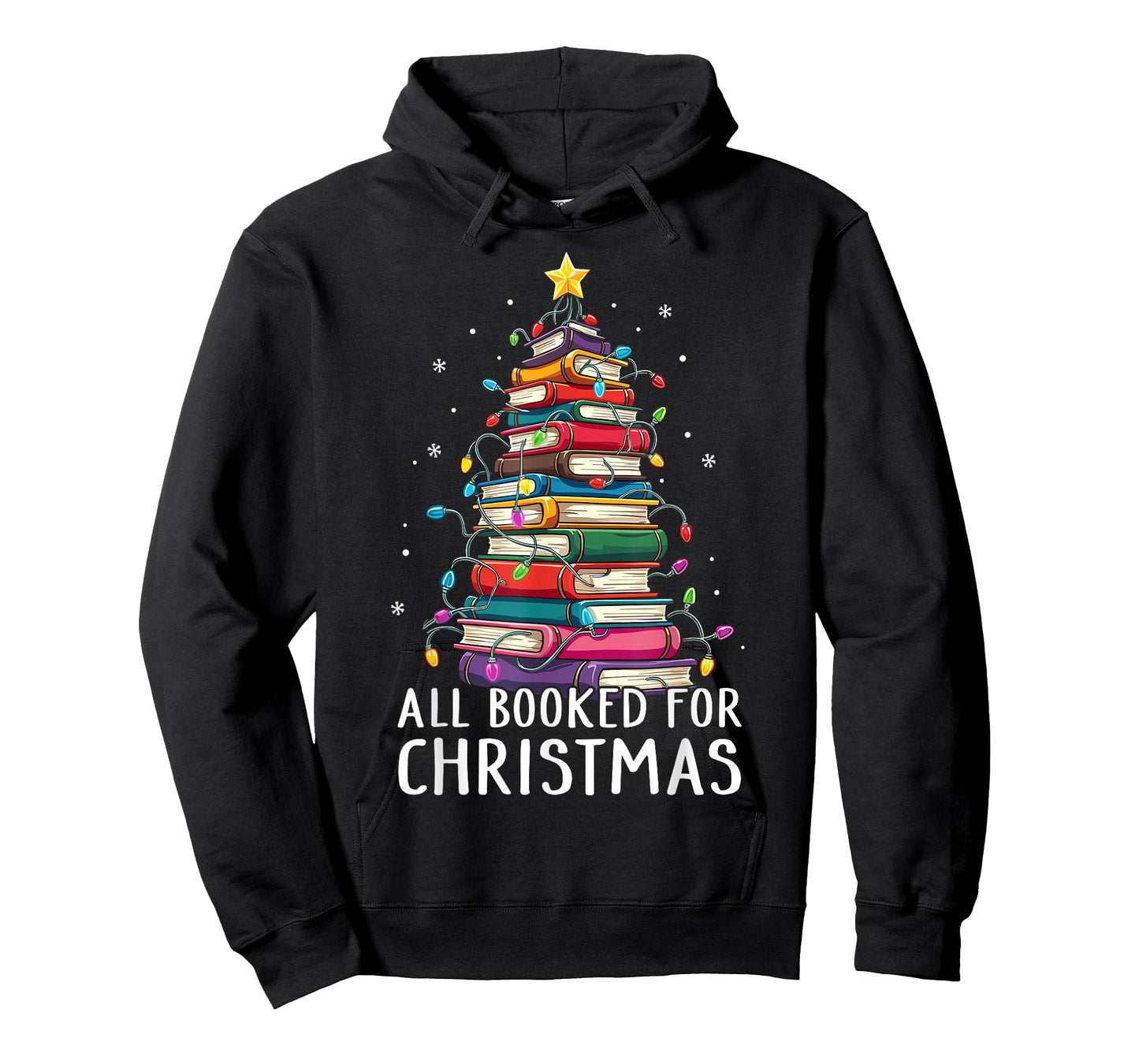 All Booked For Christmas Book Christmas Tree Lights T-Shirt