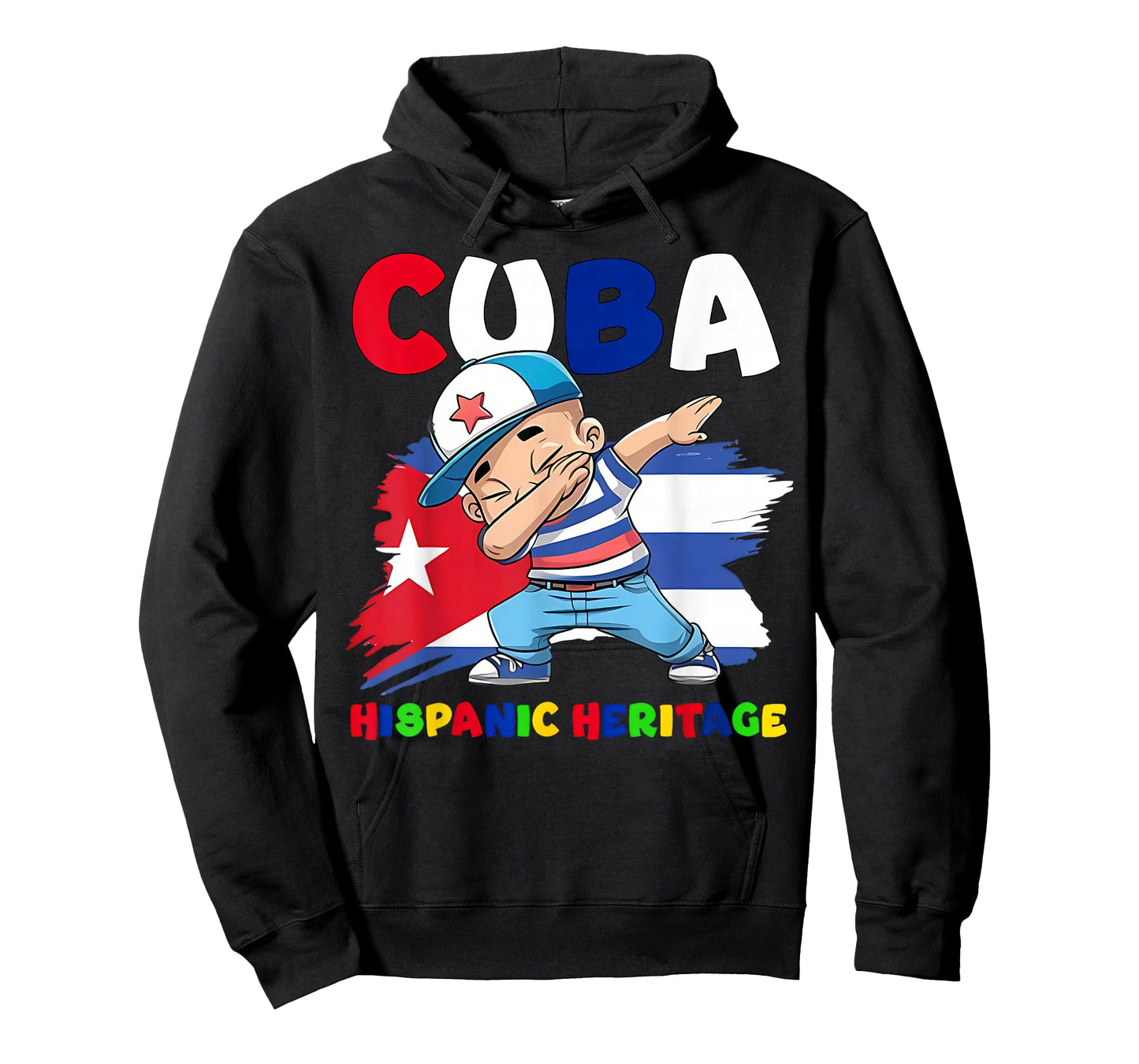 Hispanic Heritage Month Cuban Flag Cuba Dabbing Boy Kid T-Shirt