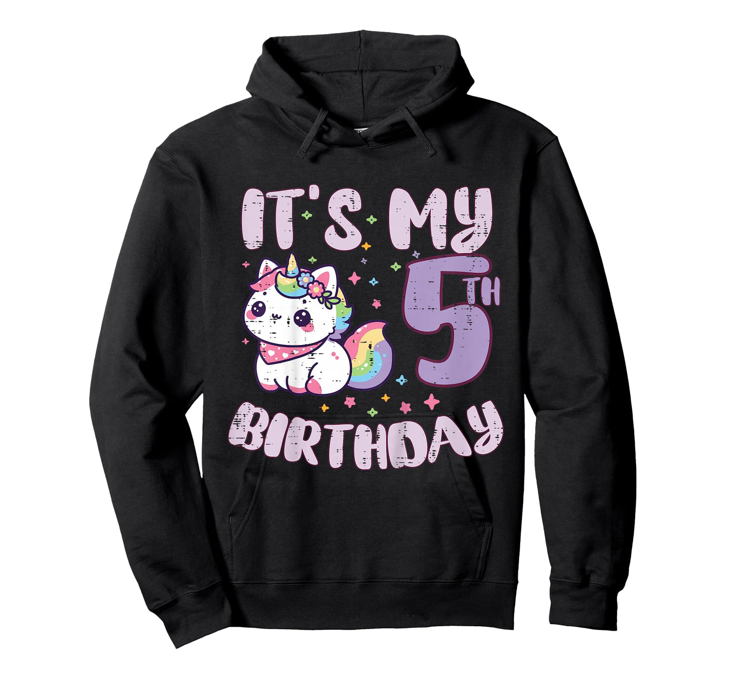 Its My 5th Birthday Unicorn Cat 5 Year Old Bday Girls Kids T-Shirt