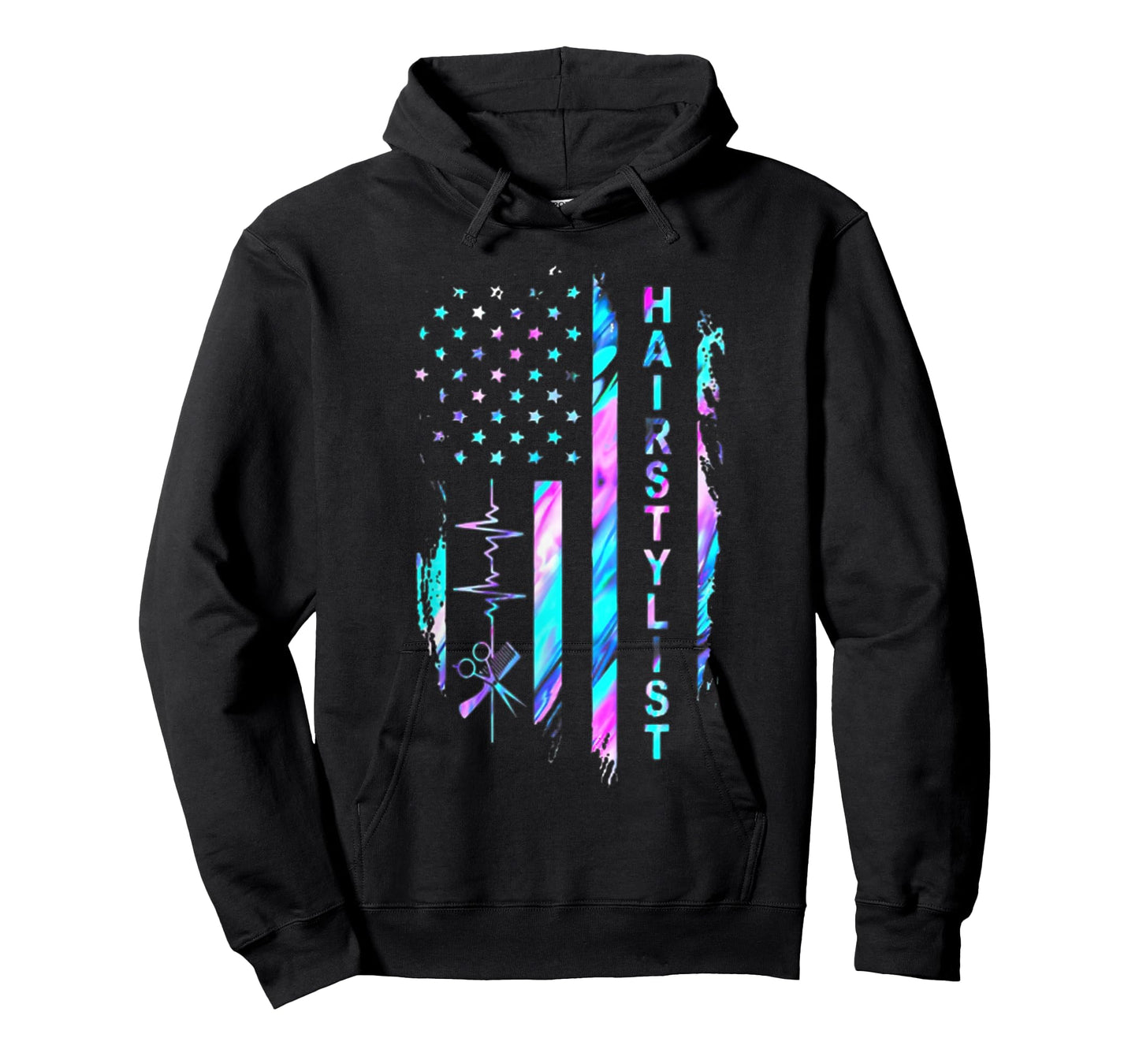 Hairstylist American Flag Hologram T-Shirt