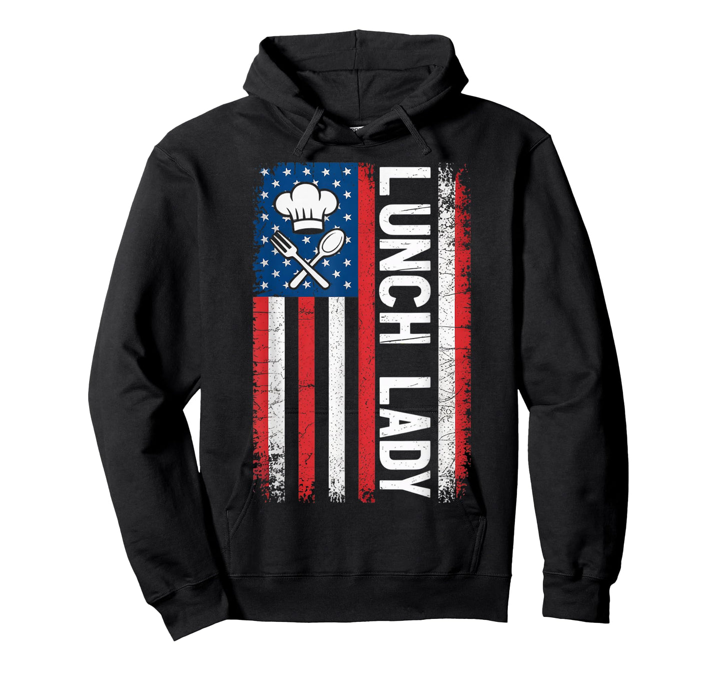 Cooking School Worker Cafeteria American USA Flag Lunch Lady T-Shirt