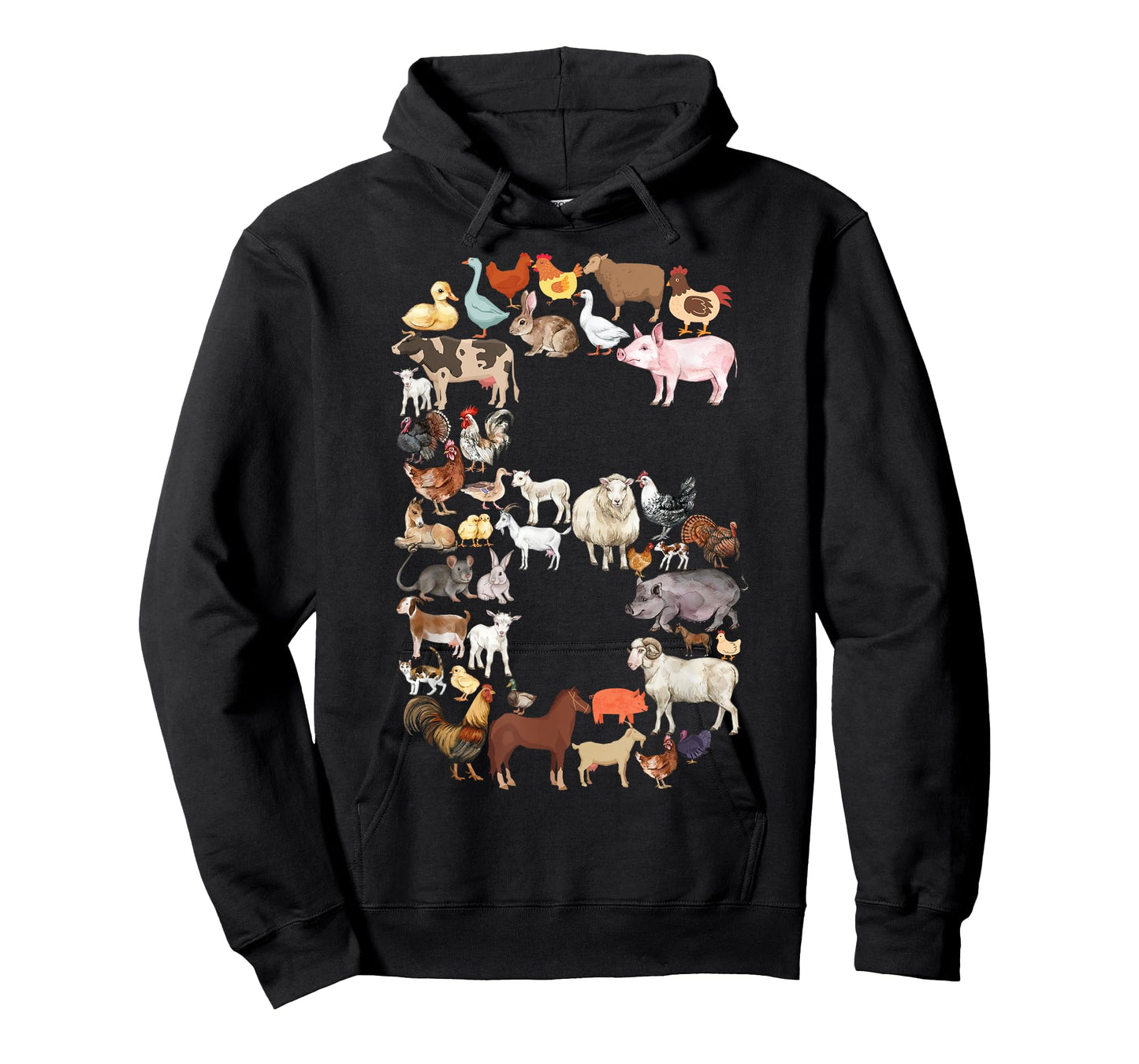 Fun 6th Birthday Farm Animals Theme Boy Kids 6 Year Old Bday T-Shirt