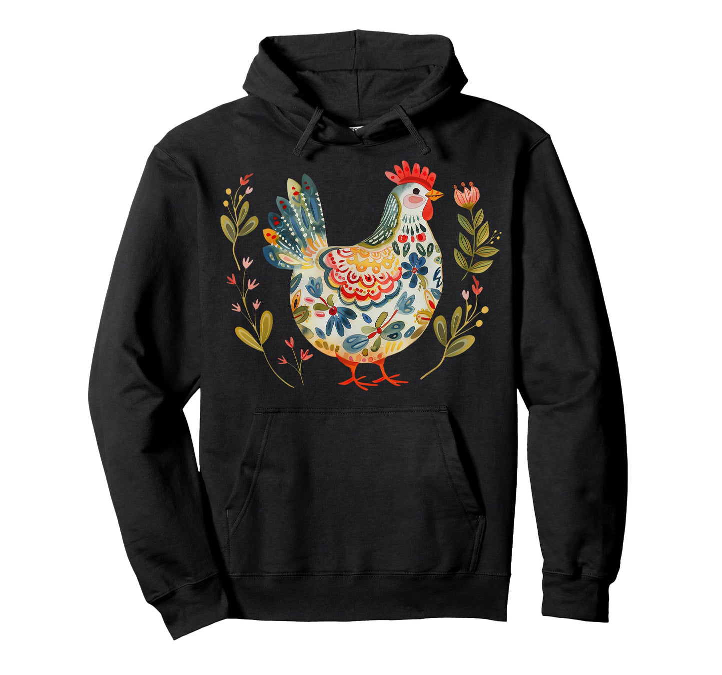Chicken Boho Flower Folk Art Floral Farmer Chicken Lover T-Shirt