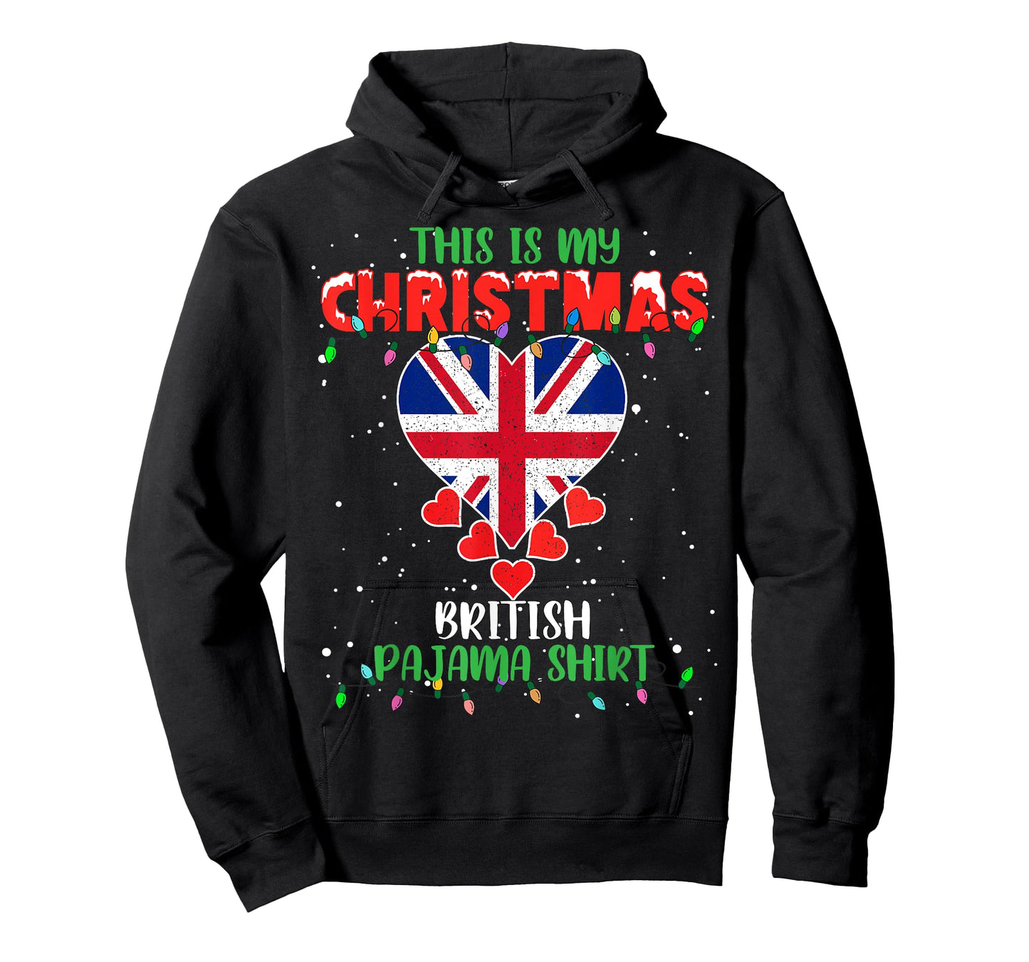 This Is My Christmas Lights Love British Flag Pajama T-Shirt