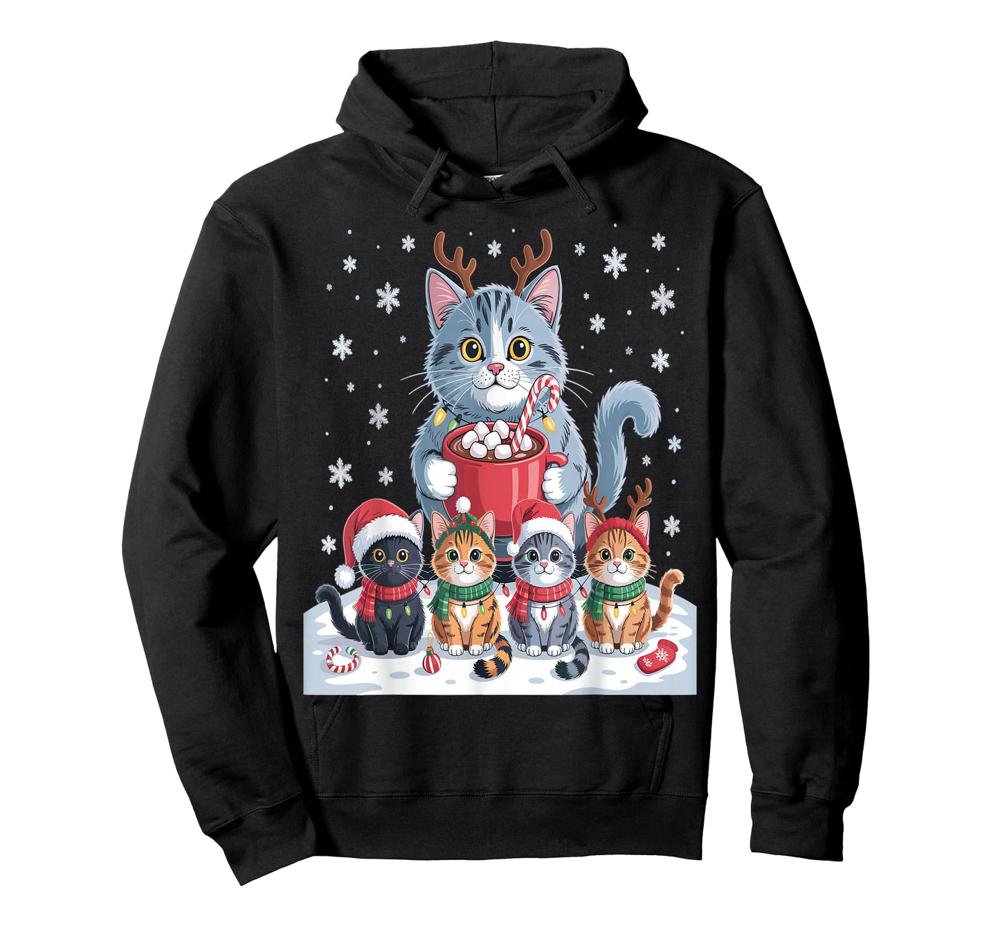 Funny Cat Christmas Shirt Holiday Santa Design T-Shirt