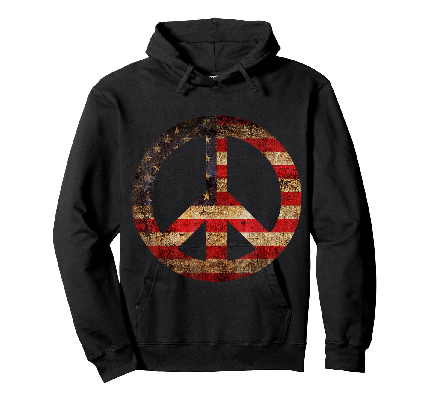 Vintage US American Flag Peace Sign 4th of July T-Shirt