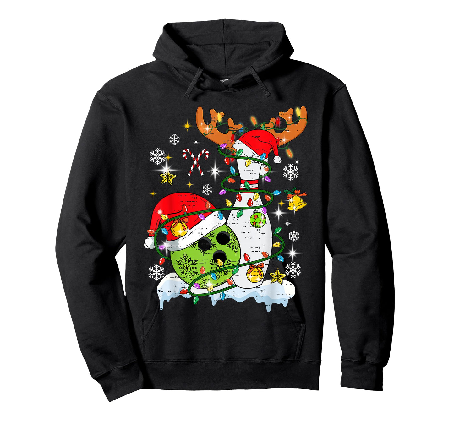 Christmas Bowling Hat Santa Bowler Xmas Sport Men Women Kids T-Shirt
