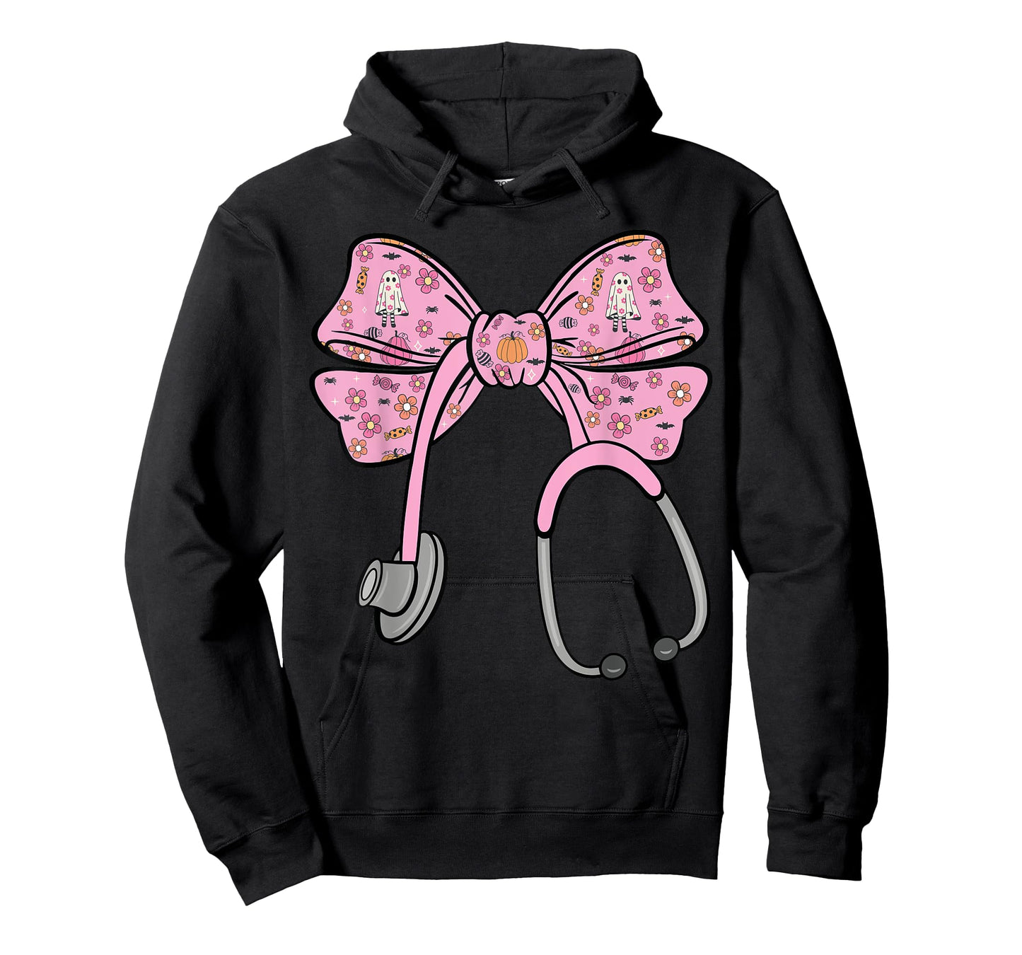 Cute Halloween Coquette Bow Stethoscope Cute Nurse T-Shirt