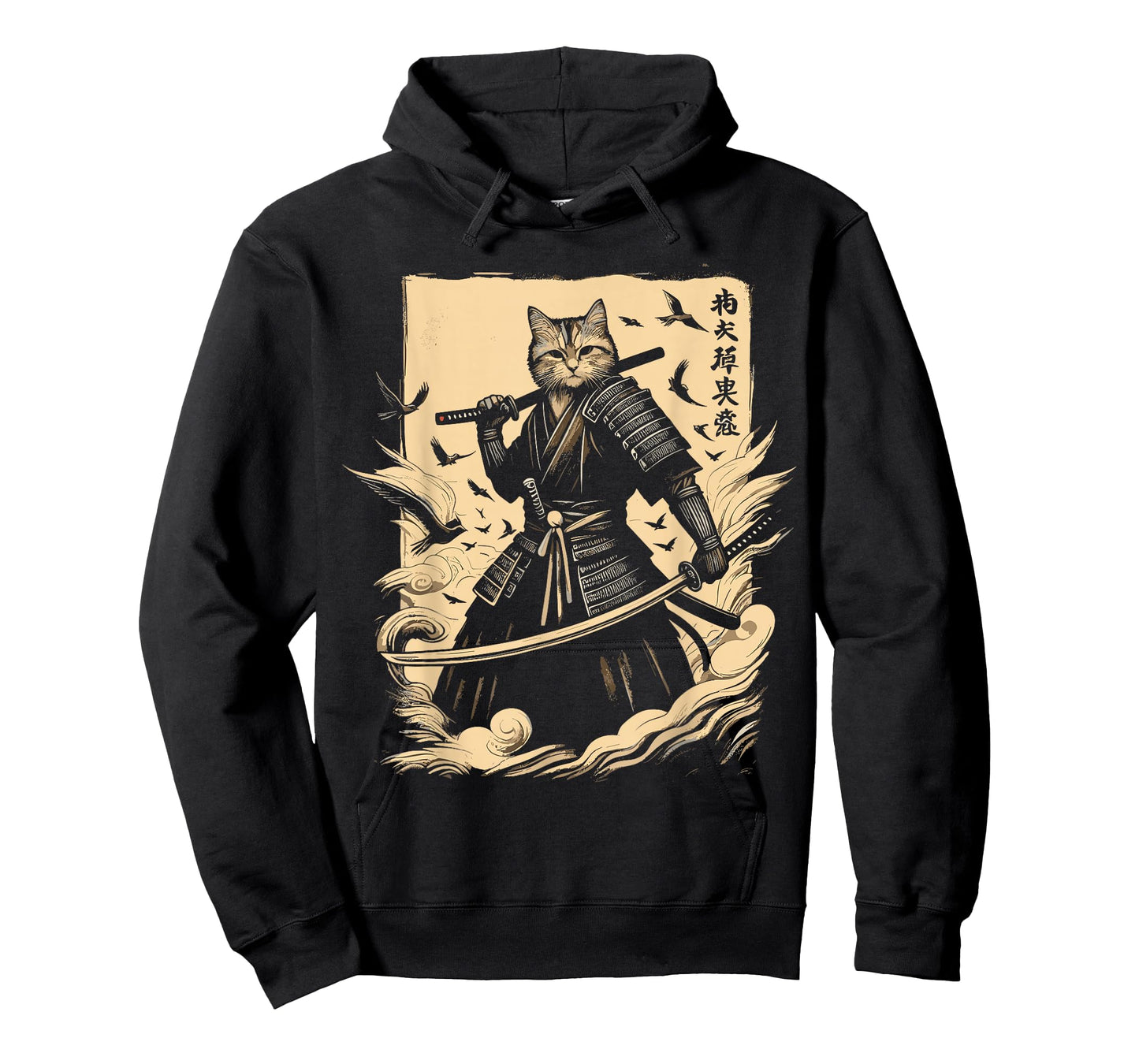 Samurai Cat Japanese Art Anime T-Shirt