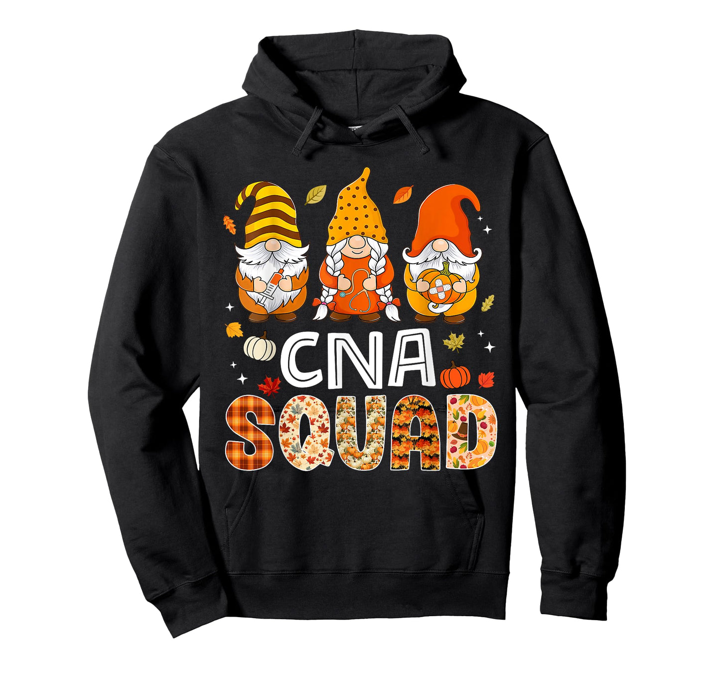 CNA Squad Gnome Nurse Leopard Thanksgiving Fall Stethoscope T-Shirt