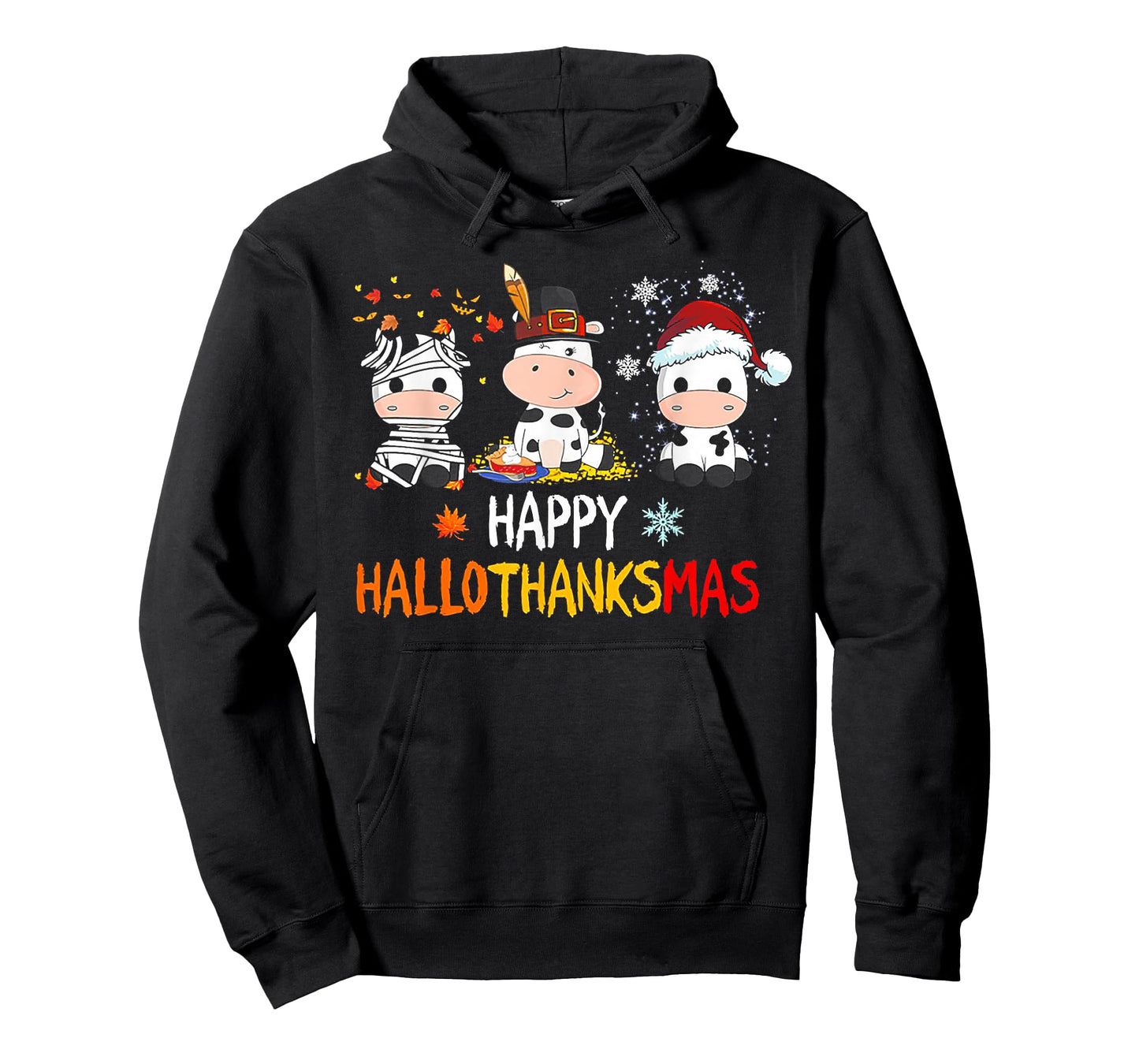 Cow Halloween - Happy HalloThanksMas T-Shirt