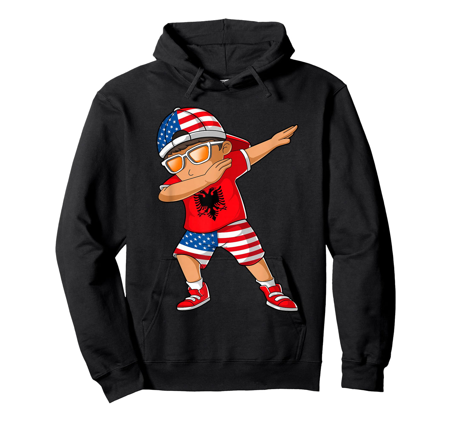 Half American Half Albanian Boy Kid Albania Flag Patriotic T-Shirt