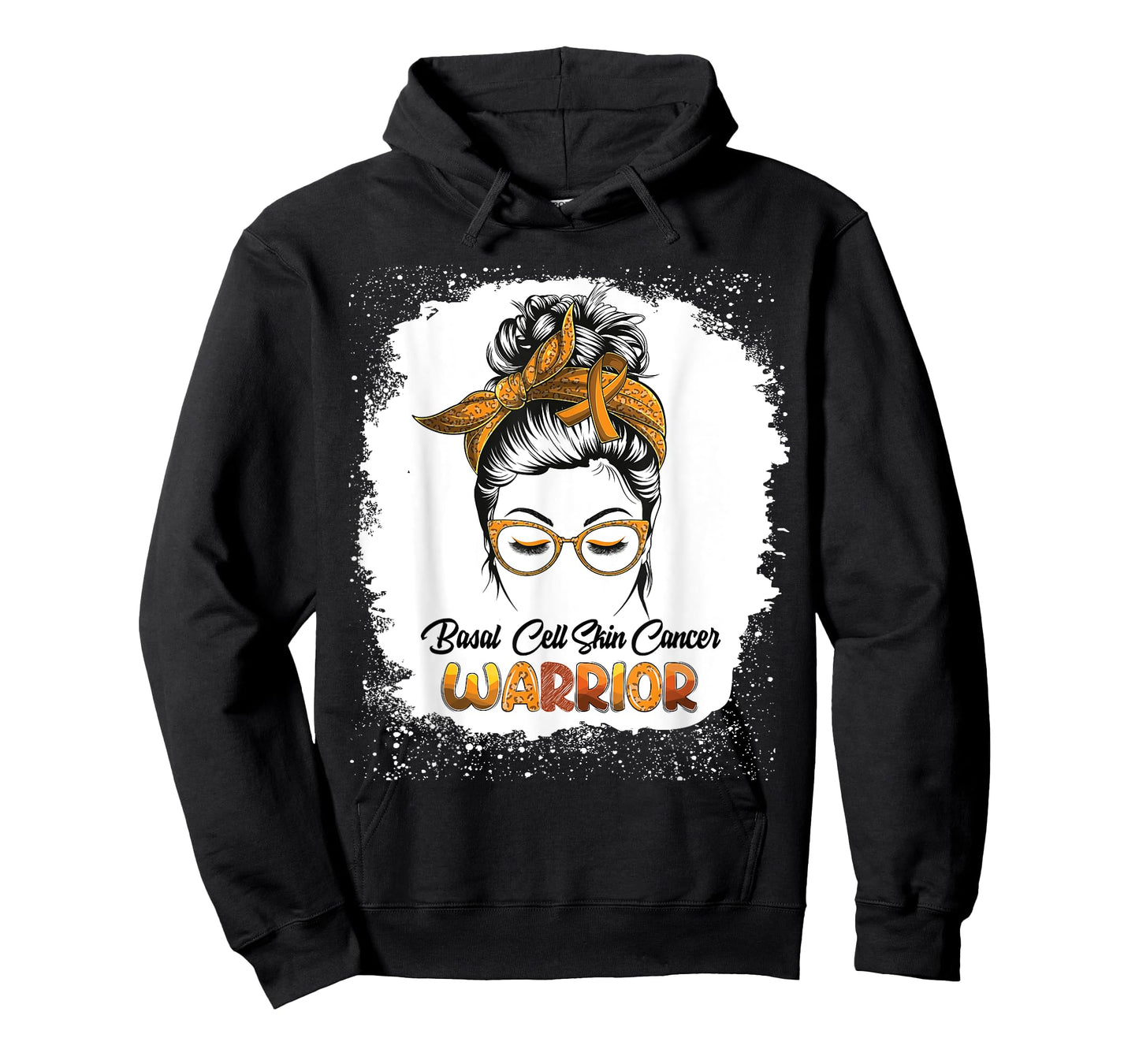 Basal Cell Skin Cancer Warrior Bleached Messy Bun Survivor T-Shirt