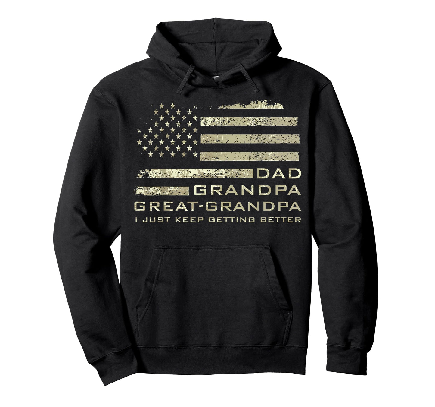 Dad Grandpa Great Grandpa American Flag Fathers Day 4 July T-Shirt