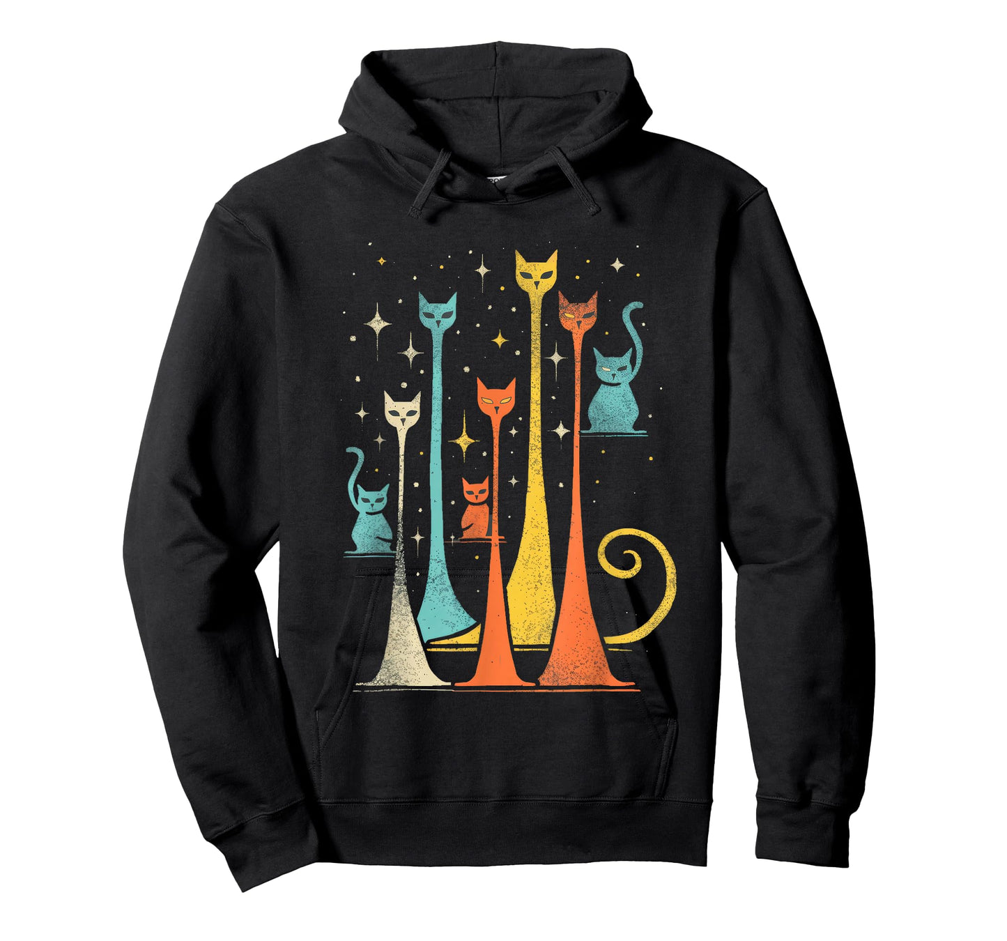 Cute Cat Gang Vintage Shirt 50s Retro Space Cat Print T-Shirt