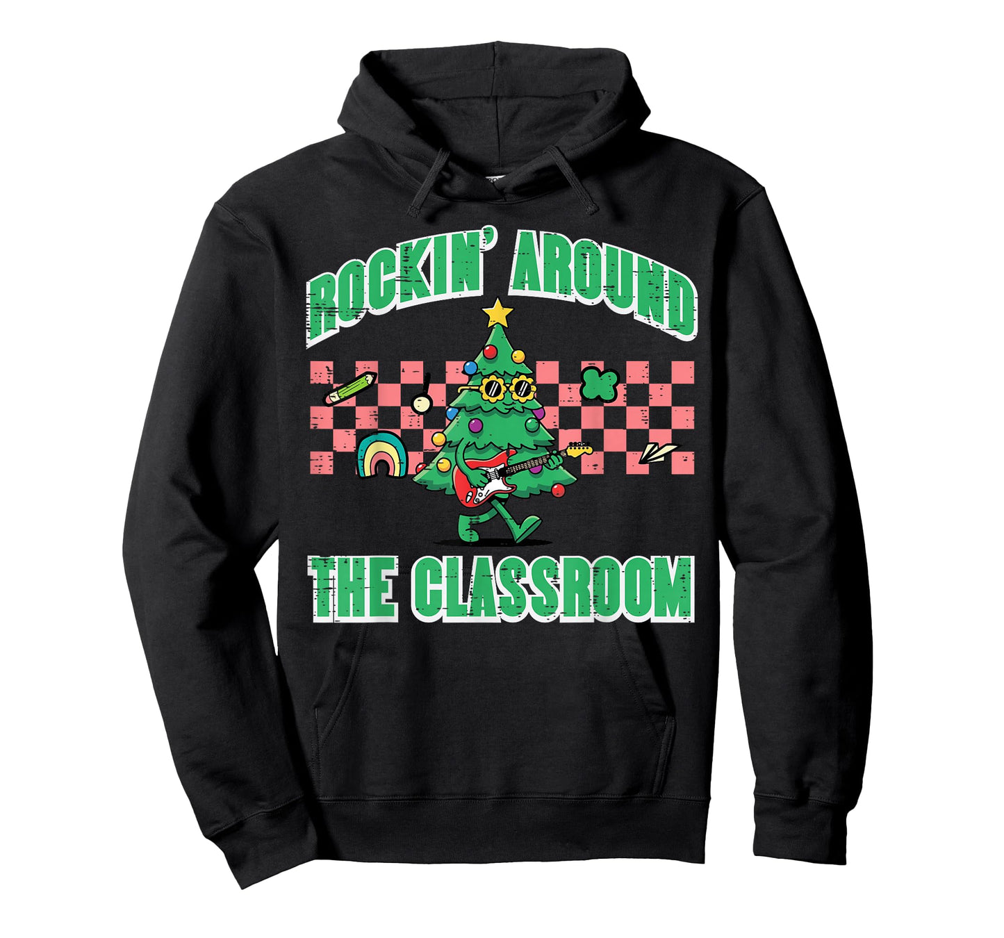 Christmas Tree Rockin Around Classroom Xmas Teacher Women T-Shirt