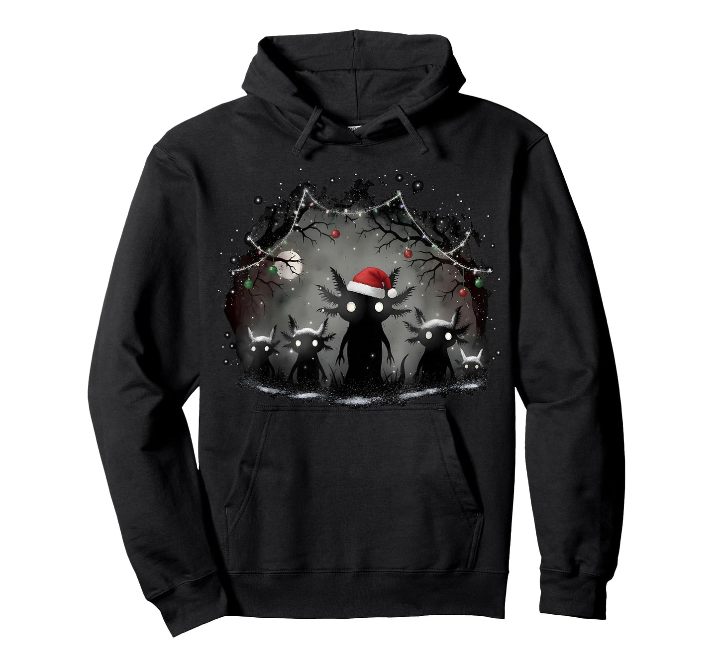 Creepy Gothic Christmas Axolotl Aesthetic Horror Grunge Xmas T-Shirt