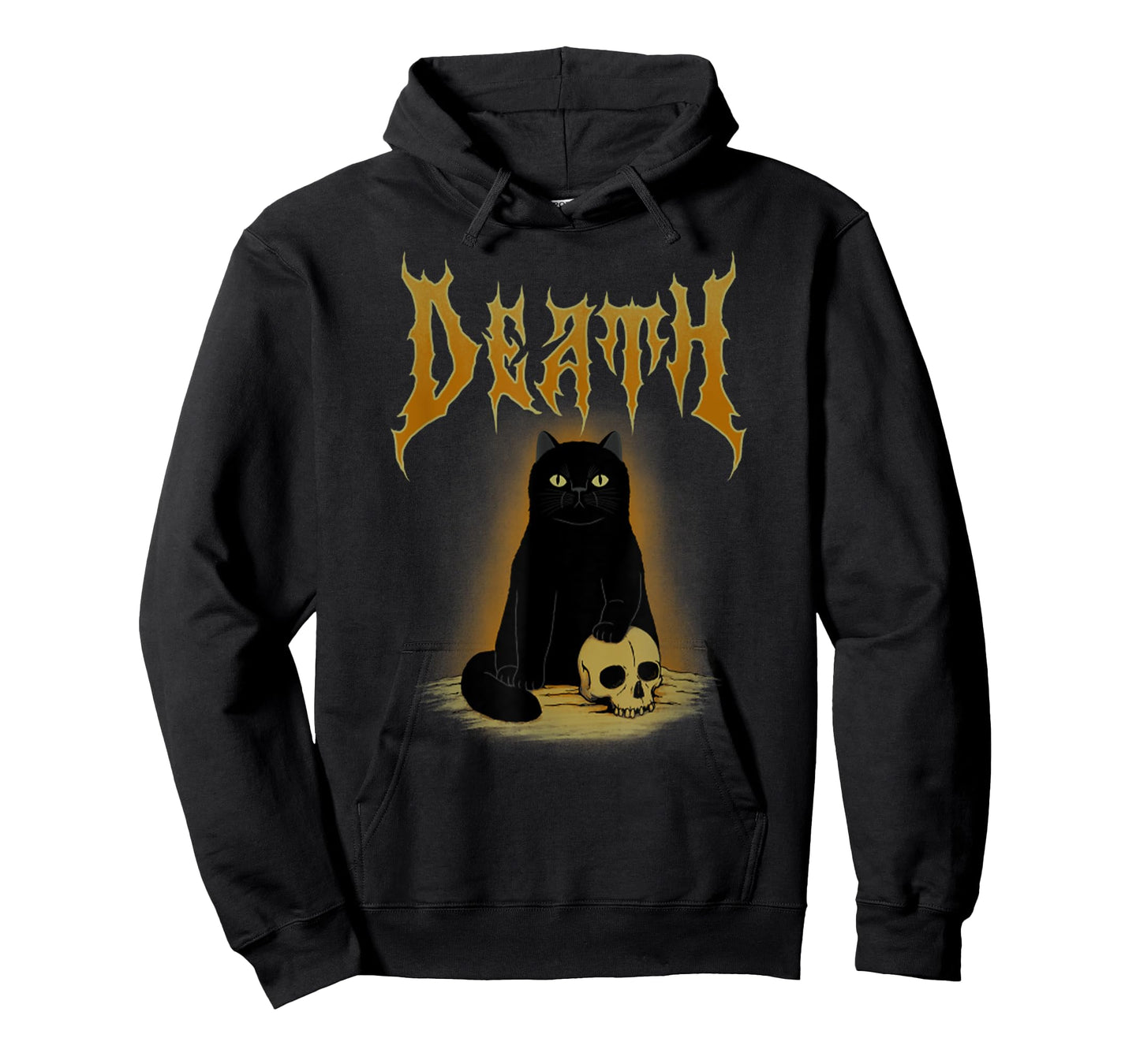 Vintage Death Metal Black Cat Skull Music Heavy Metal T-Shirt