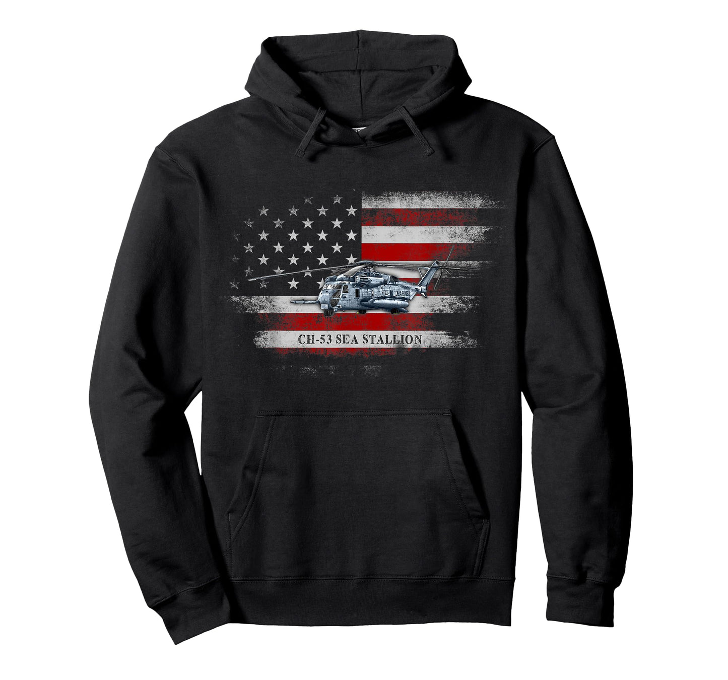 CH-53 Sea Stallion Helicopter USA Flag Helicopter Pilot Mens T-Shirt