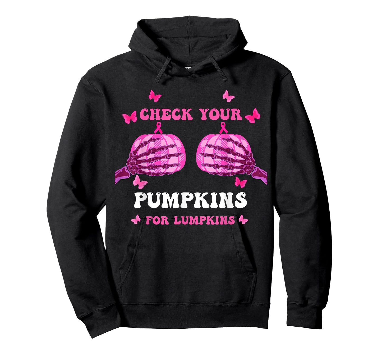Check Your Pumpkins Breast Cancer Awareness Halloween Women T-Shirt