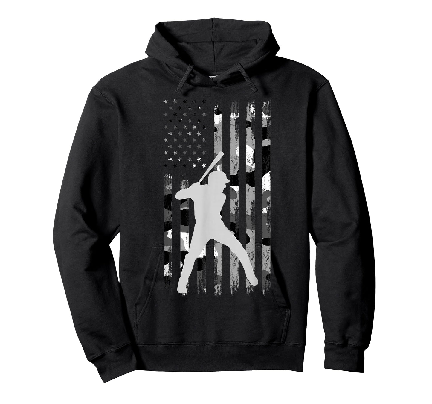 Baseball Player American Flag USA Camo Patriotic Graphic T-Shirt