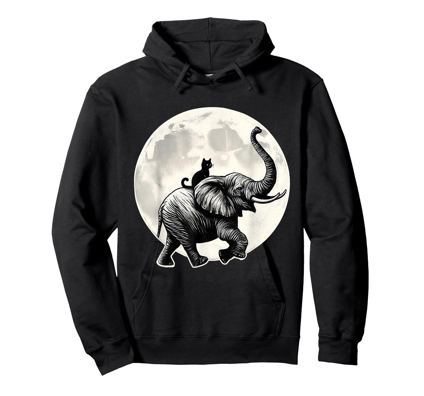 Cat Sitting Elephant Animal Elephant Lovers in The Moon T-Shirt
