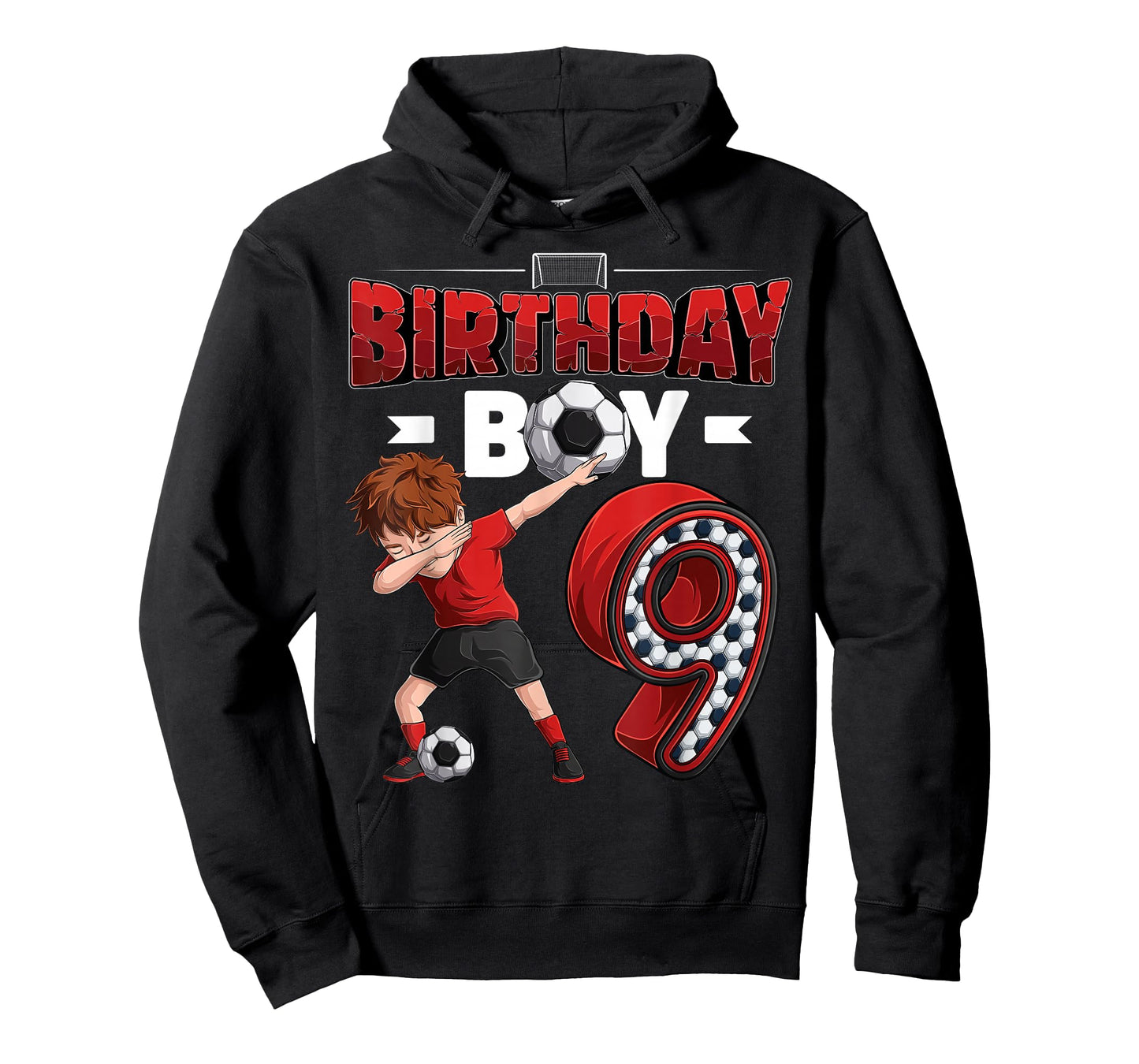Dabbing boy 9 Year Old Soccer Player 9th Birthday Party T-Shirt