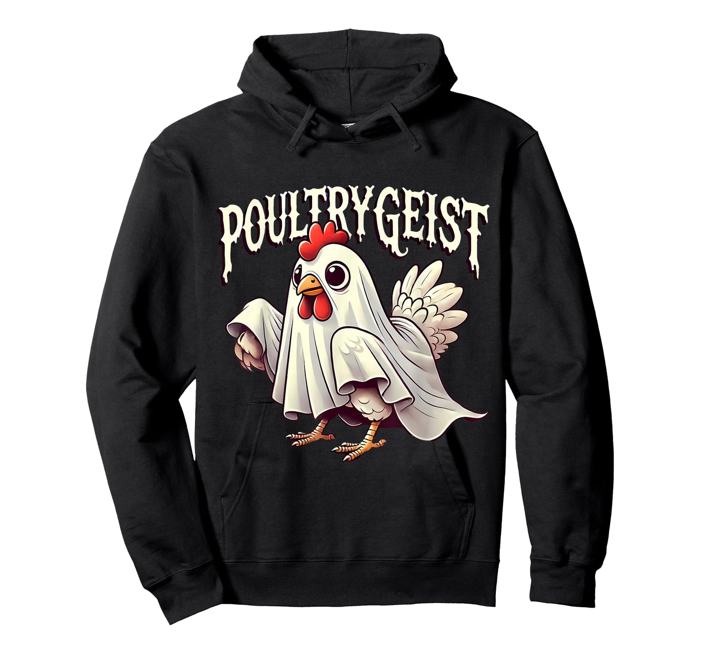 Chicken Ghost Poultrygeist Funny Halloween Farmer T-Shirt