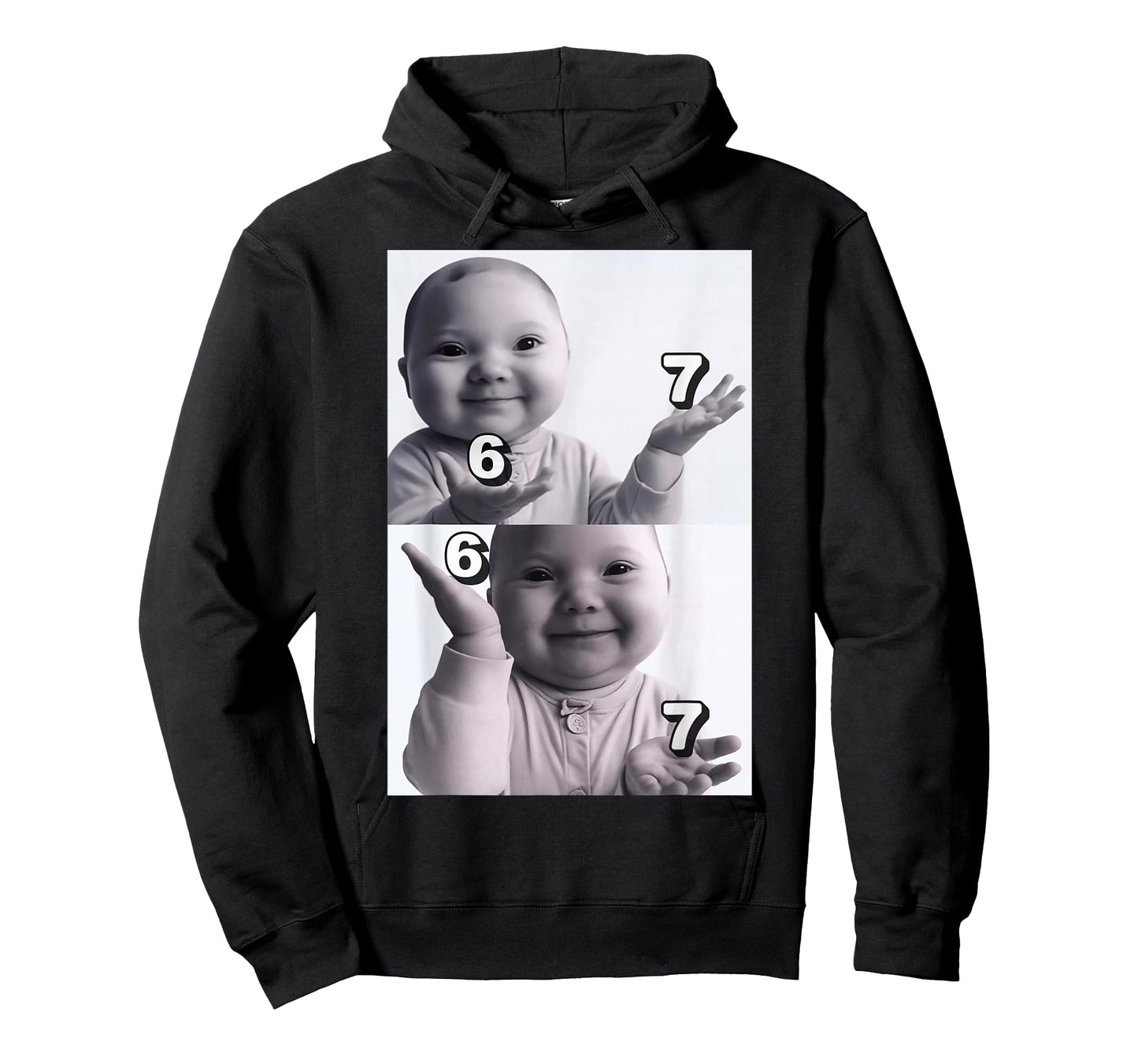 Funny gen z Brainrot ai Laughing Niche Baby Six Seven Meme T-Shirt