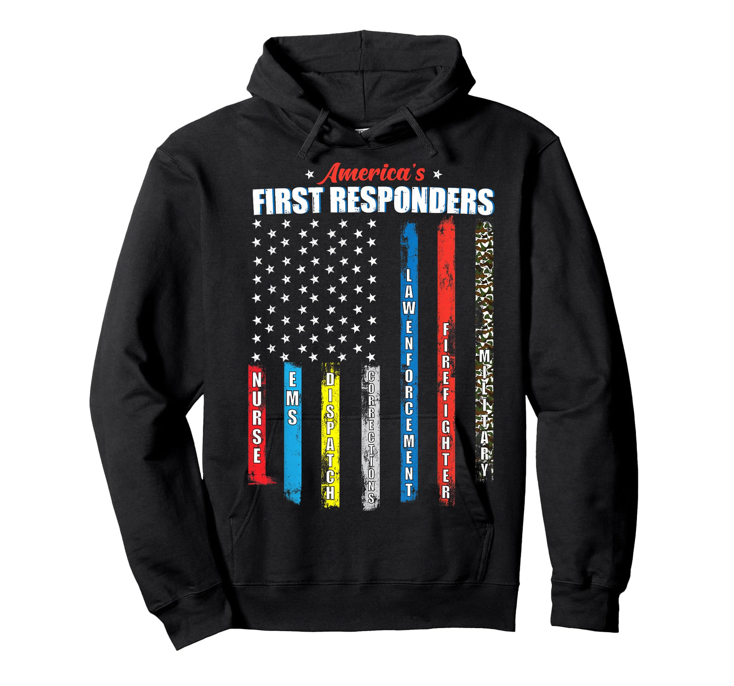 America's First Responders Patriotic Emergency Personnel USA T-Shirt