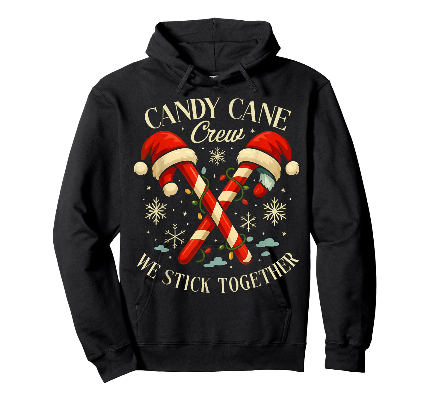 Candy Cane Crew We Stick Together Christmas Costume Xmas T-Shirt